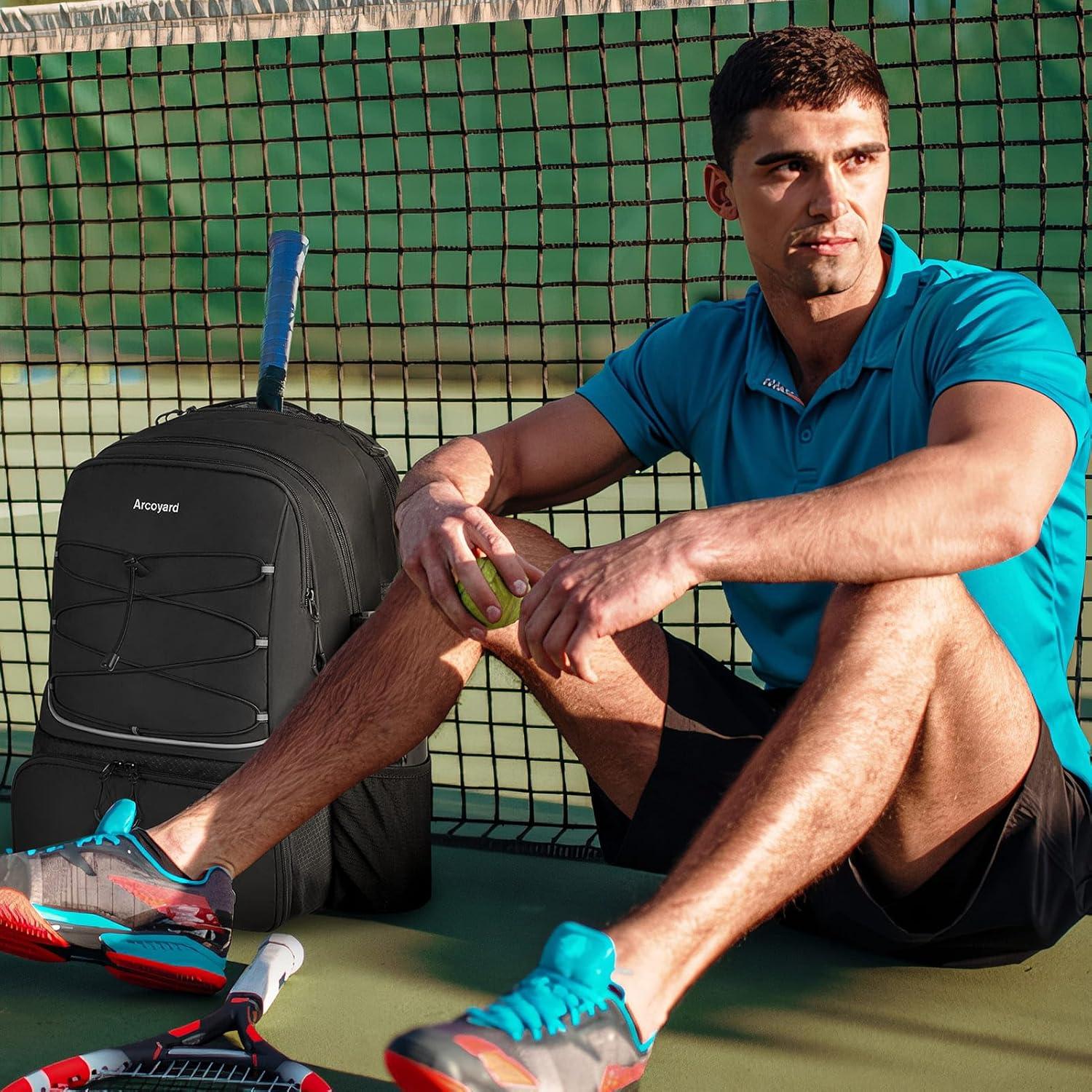 Bolsa de Tenis Arcoyard 600102blk para 2 Raquetas y Zapatos