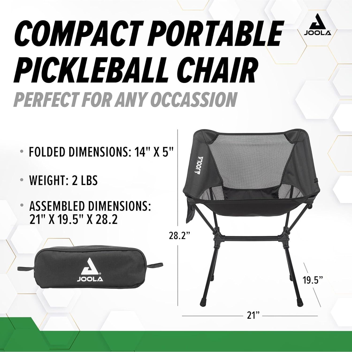 Silla de Pickleball JOOLA Plegable Ligera 0.91 kg Verde
