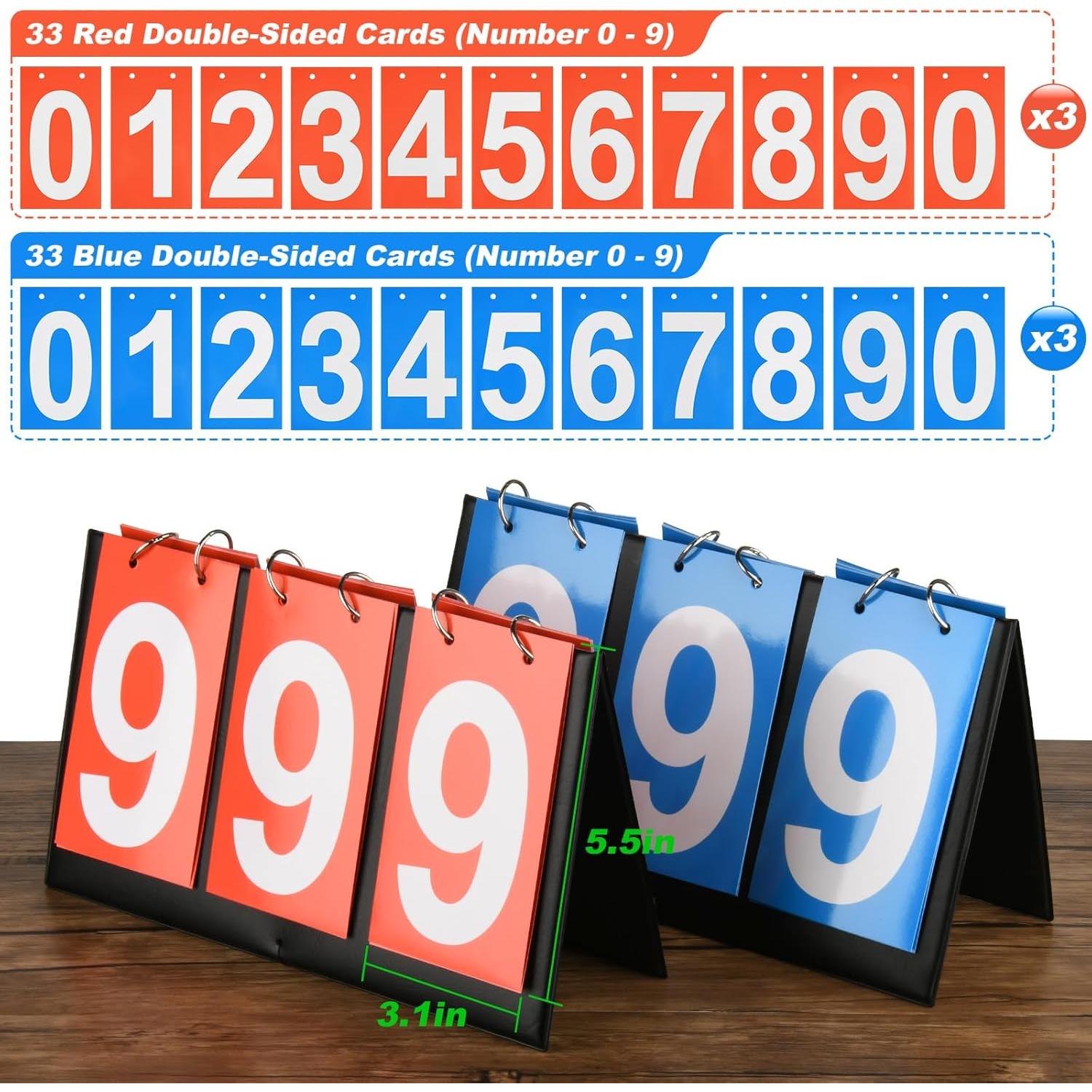 Tabla de Puntuación Deportiva Cosmos 3 Dígitos Azul y Rojo