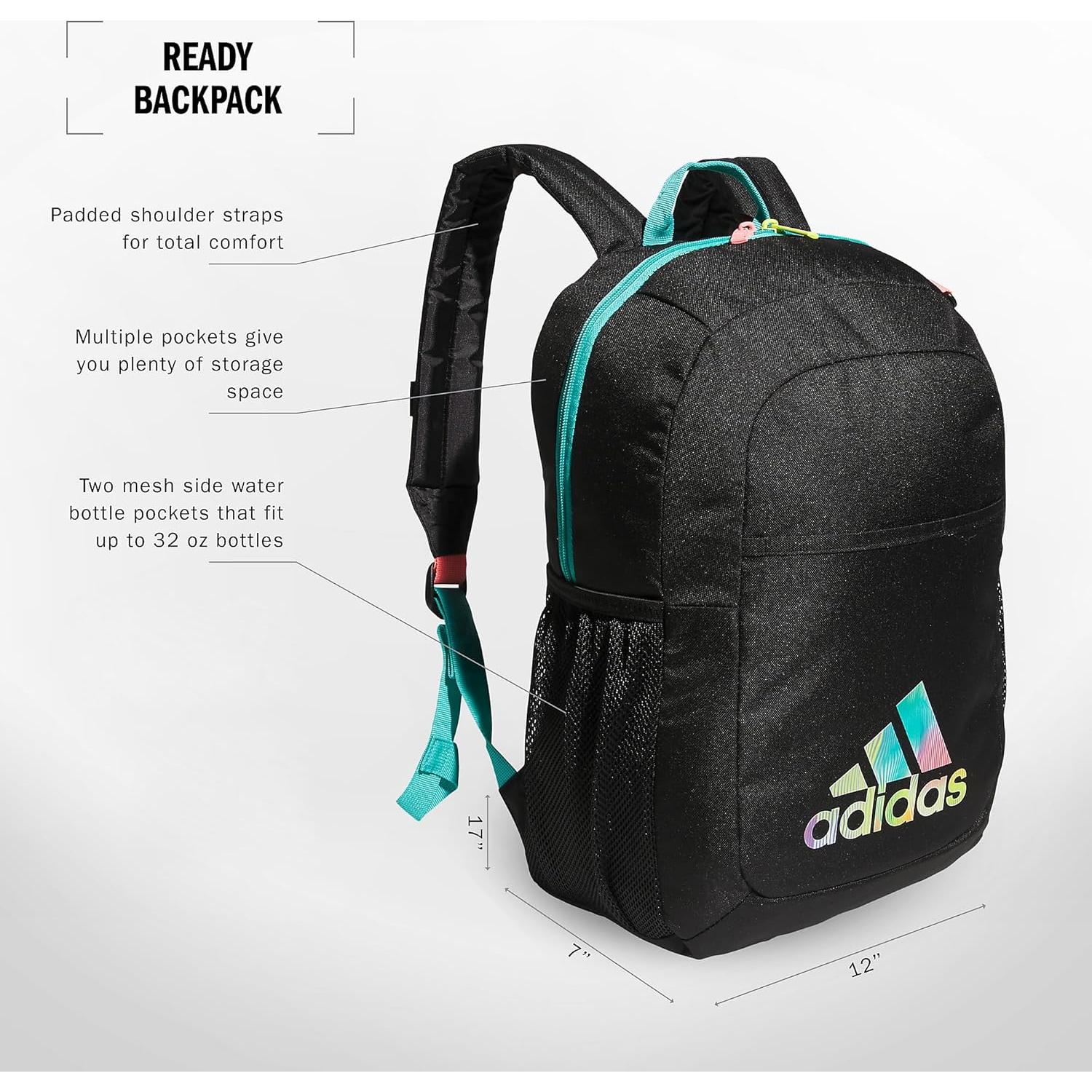 Mochila Unisex adidas para Laptop 20.9L Negra Verde Roja