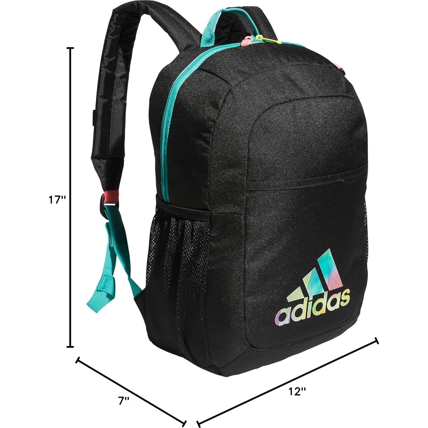 Mochila Unisex adidas para Laptop 20.9L Negra Verde Roja
