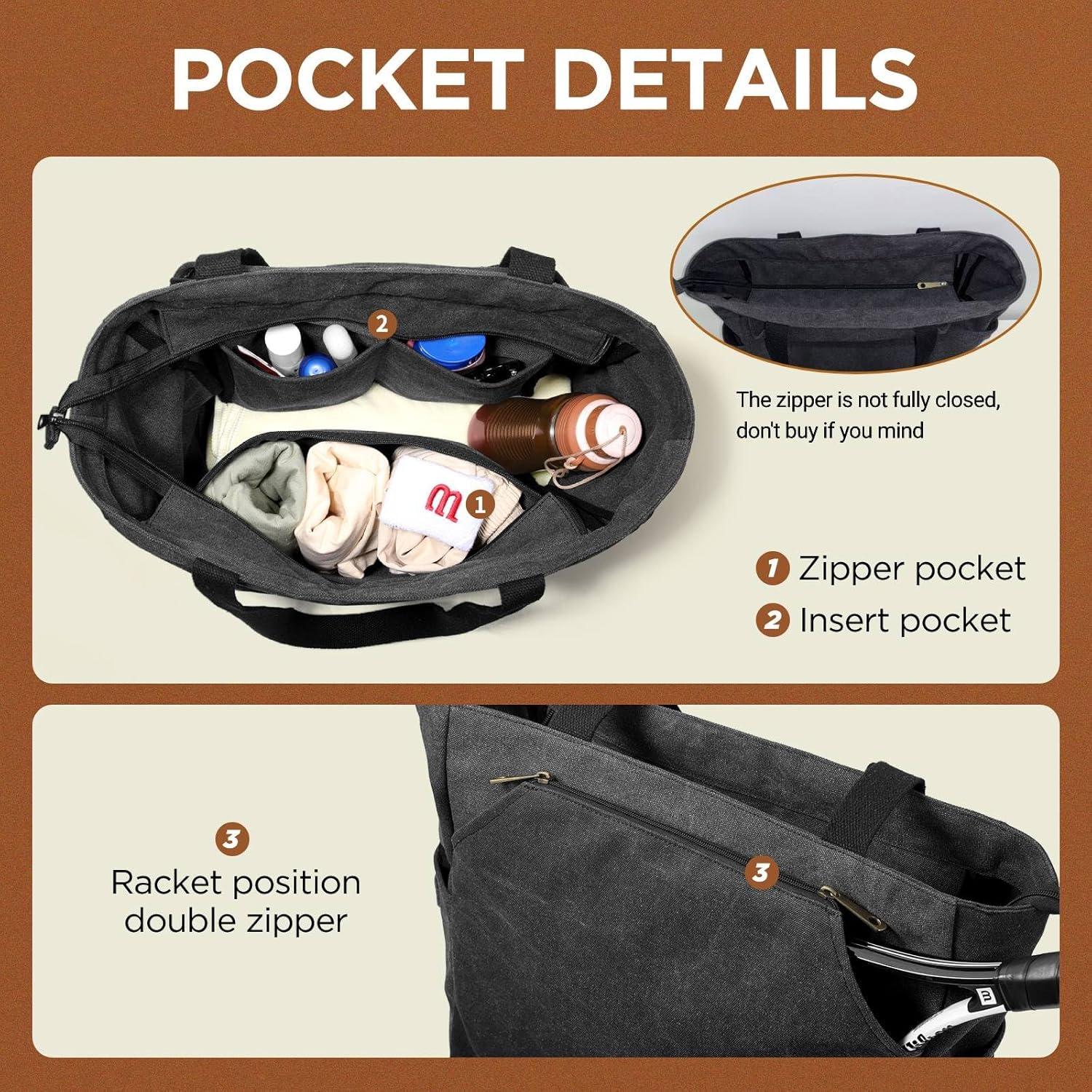 Bolsa de Tenis SMRITI Grande Negra para Raquetas y Accesorios