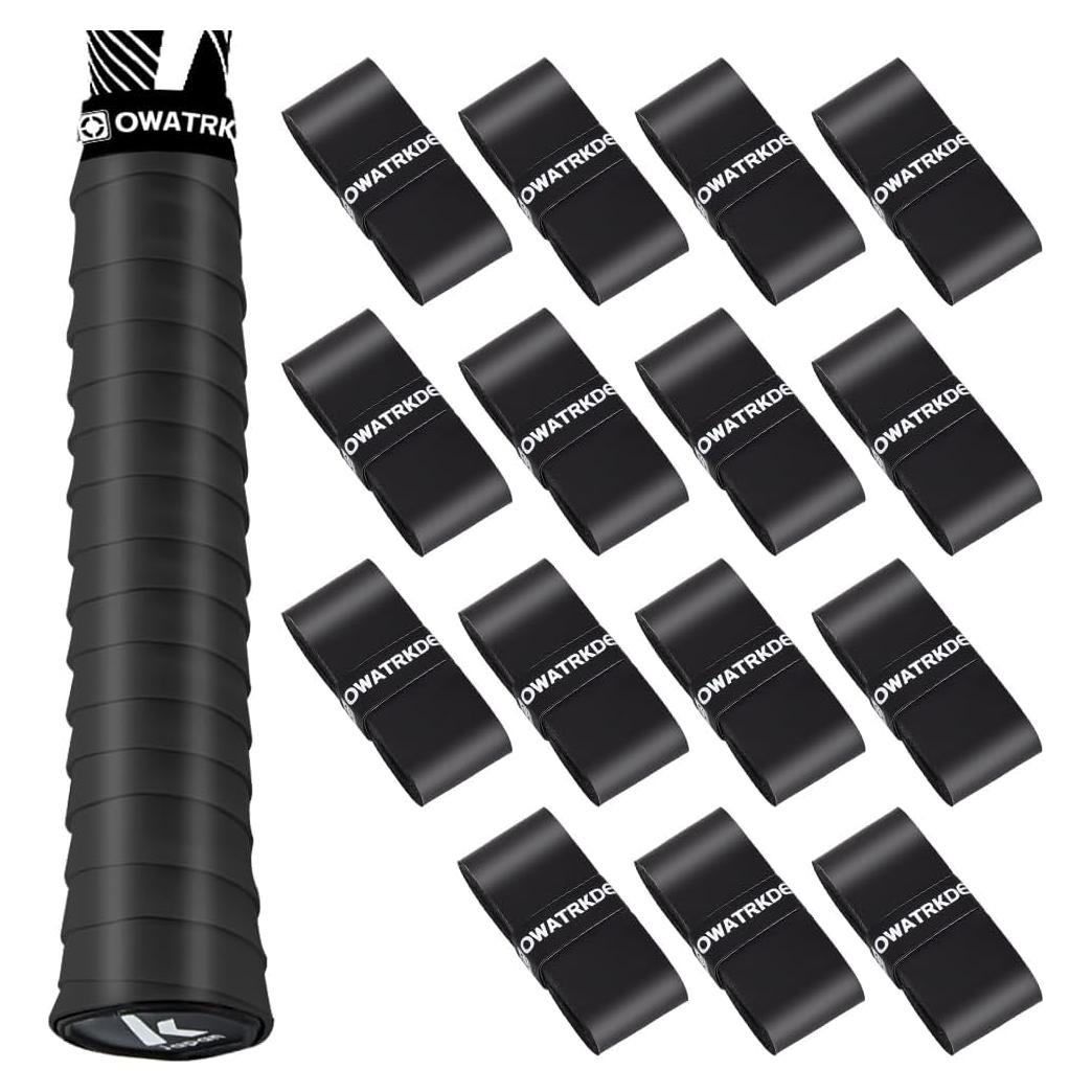 Paquete de 15 Cintas de Empuñadura Tenis OWATRKDEY Antideslizantes