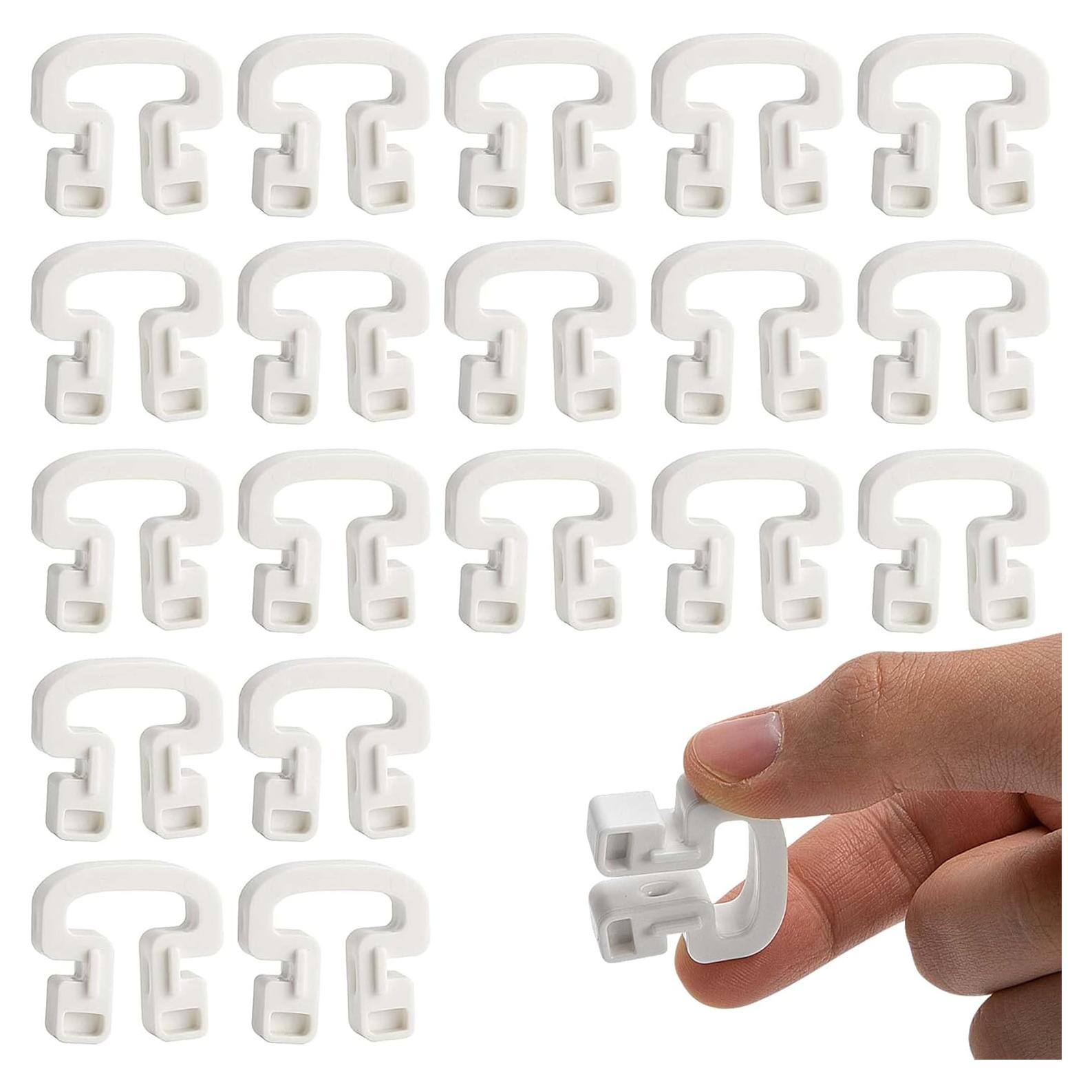 RunNico 50 Clips de Red de Gol de Fútbol Plástico Blanco