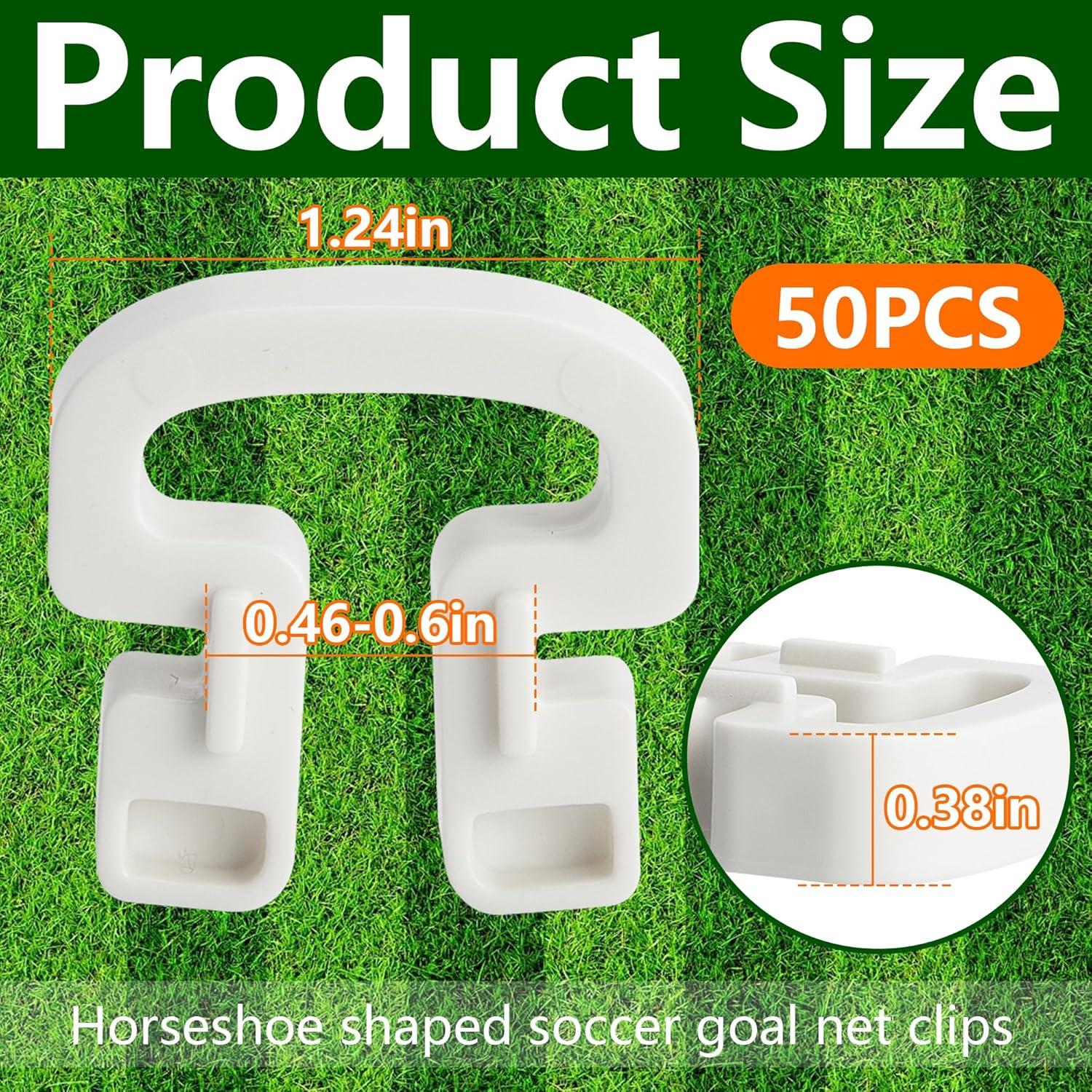 RunNico 50 Clips de Red de Gol de Fútbol Plástico Blanco