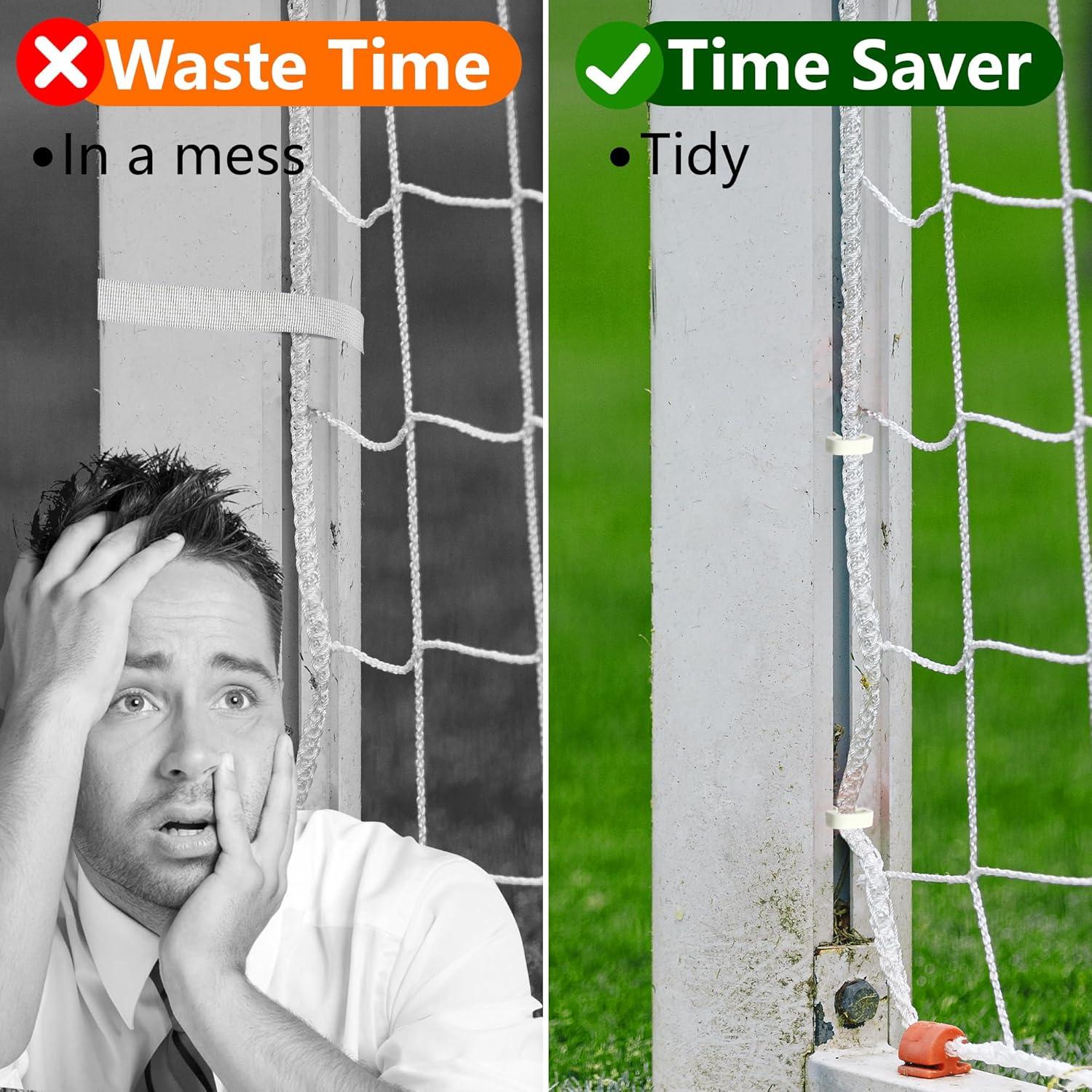 RunNico 50 Clips de Red de Gol de Fútbol Plástico Blanco