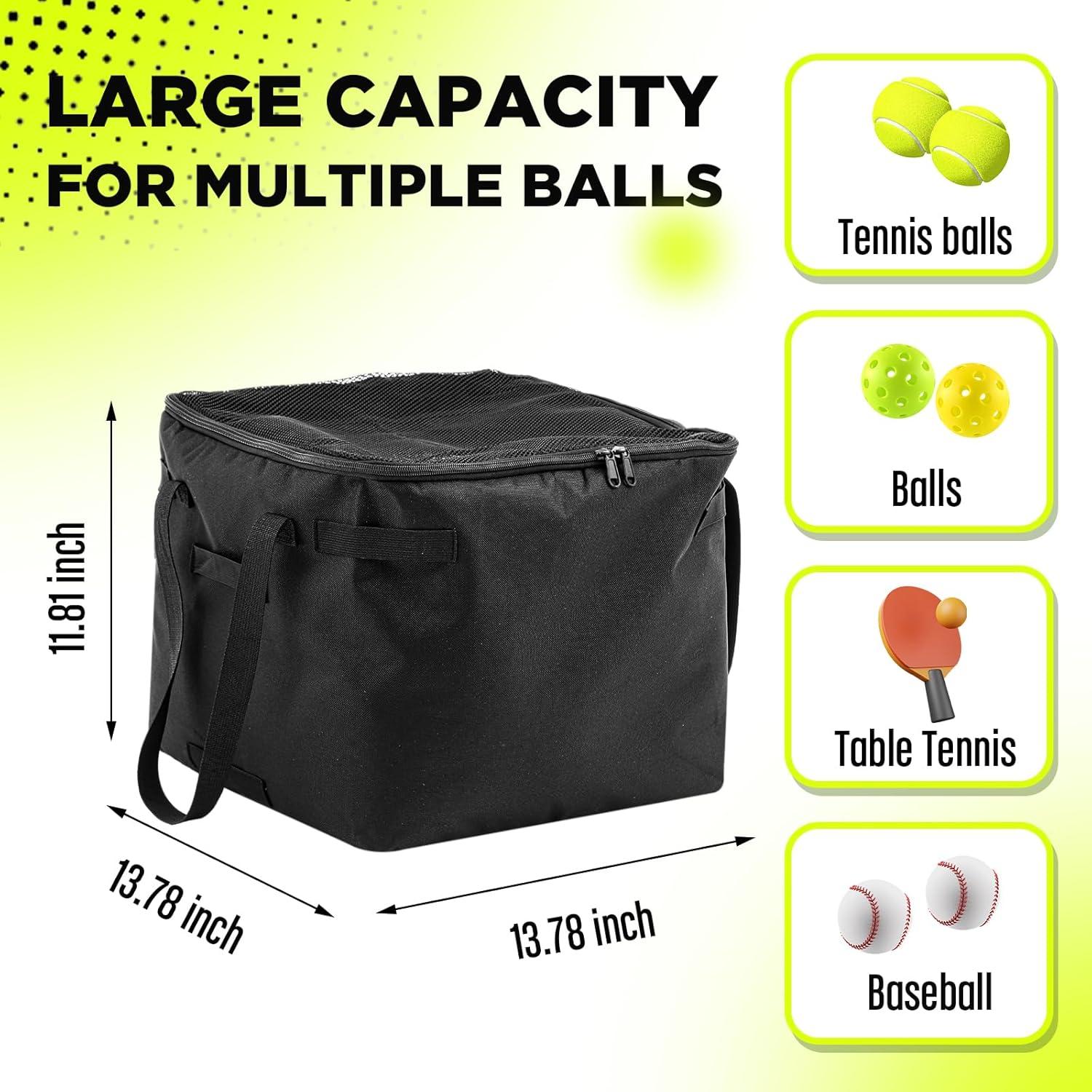 Cesta de Pelotas de Tenis Aliceset 35x35x30cm con Bolsillos