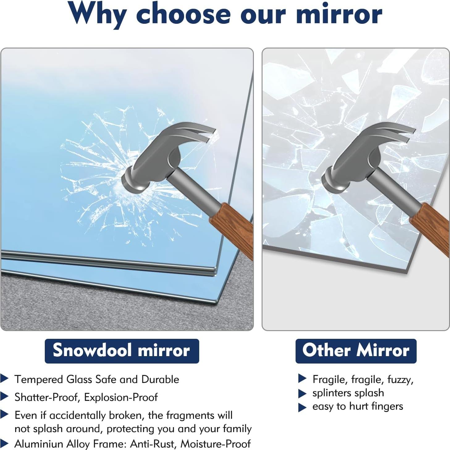 Espejo de Gimnasio Snowdool 121.9x60.9 cm 2 Piezas Vidrio Templado