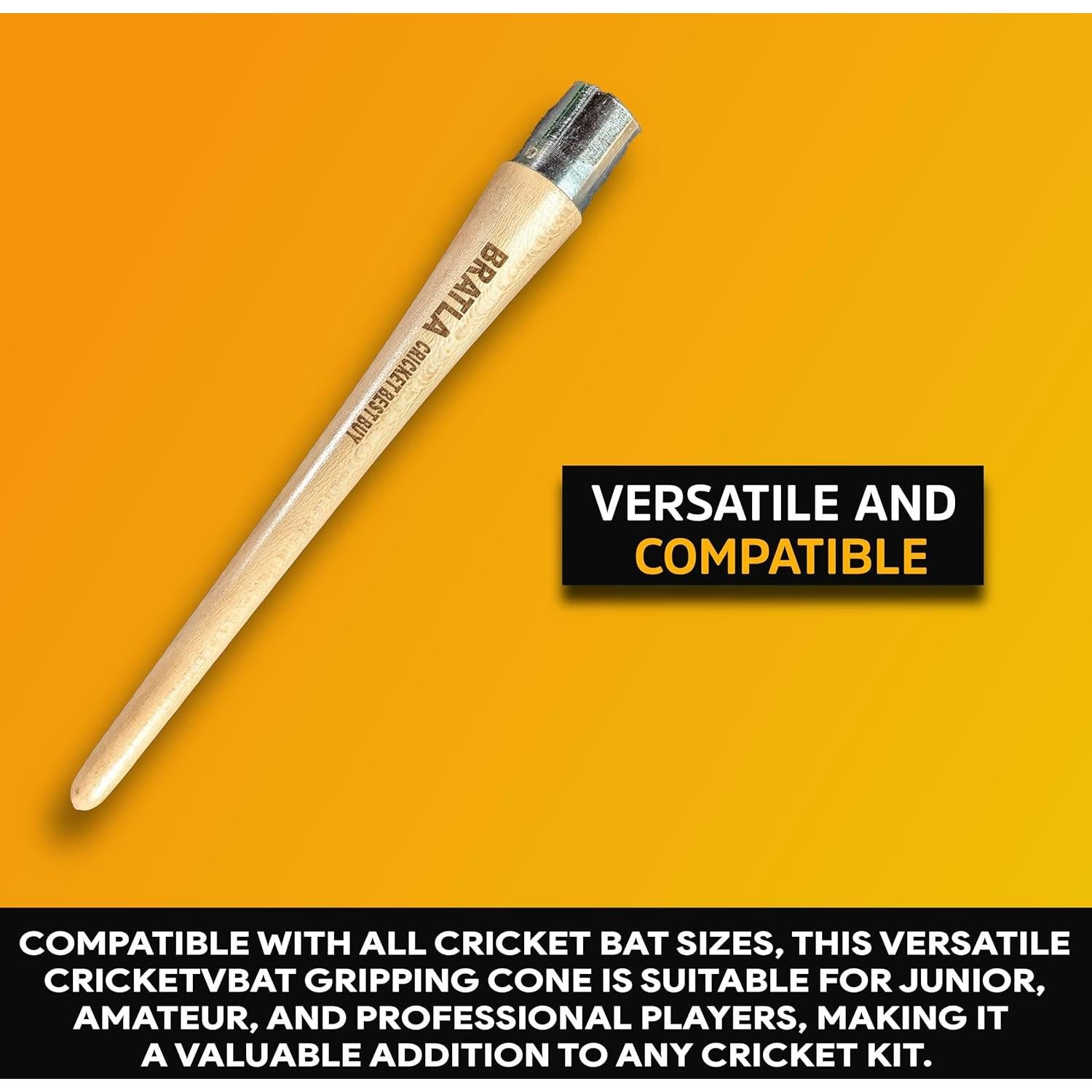 Cono de Agarre para Bate de Críquet Bratla - Madera y Metal