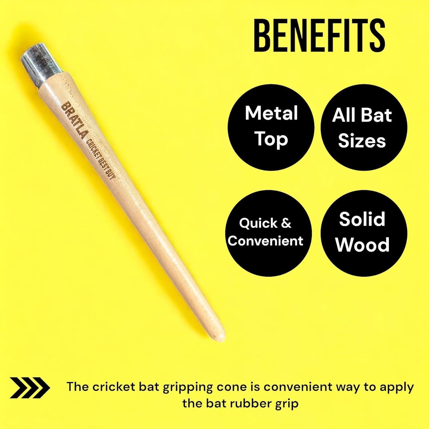 Cono de Agarre para Bate de Críquet Bratla - Madera y Metal