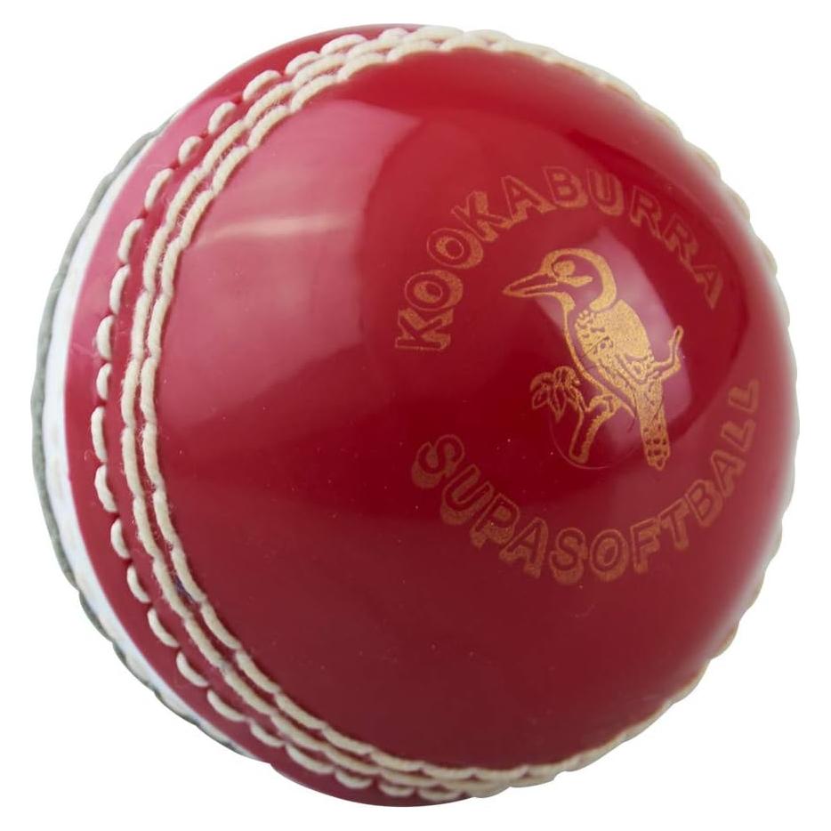 Pelota de Cricket Kookaburra Super Softa - PVC Rojo/Blanco