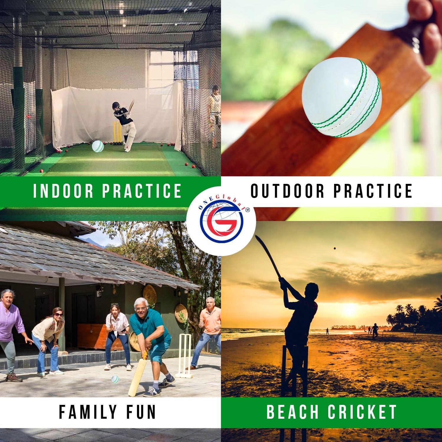 Pelota de Cricket Suave ONEGlobal PVC 3 Unidades 7cm Blanca