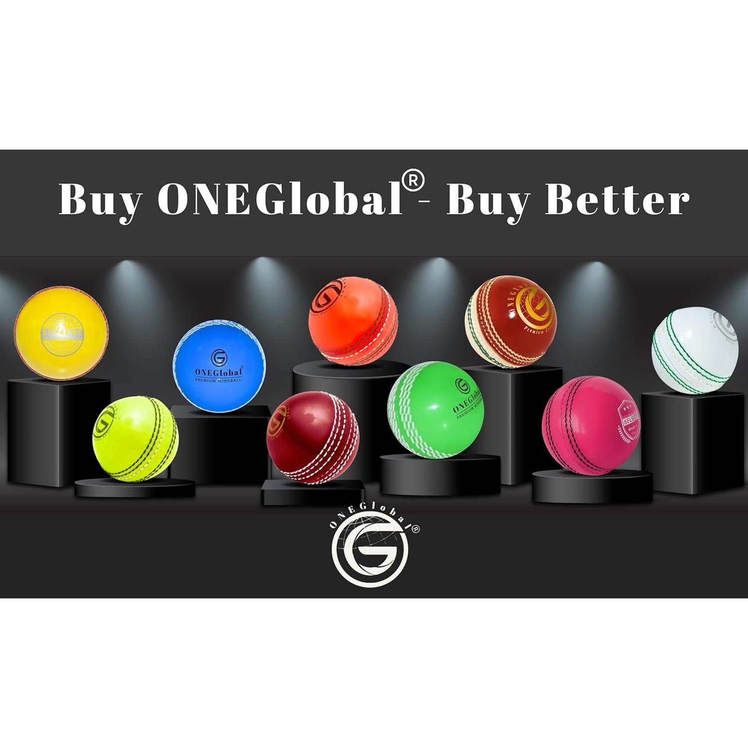 Pelota de Cricket Suave ONEGlobal PVC 3 Unidades 7cm Blanca