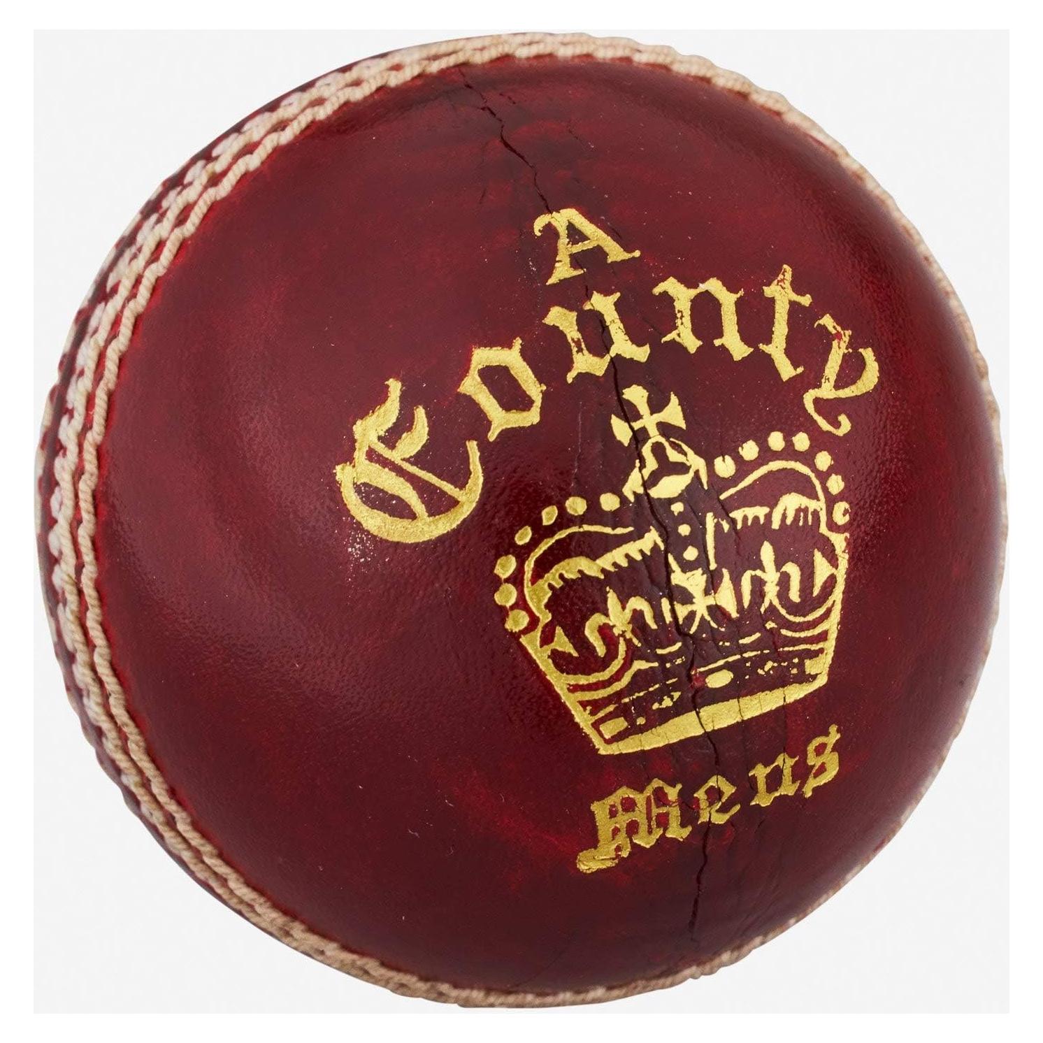 Pelota de Cricket Readers County Crown 'A' Joven 135g Cuero Rojo