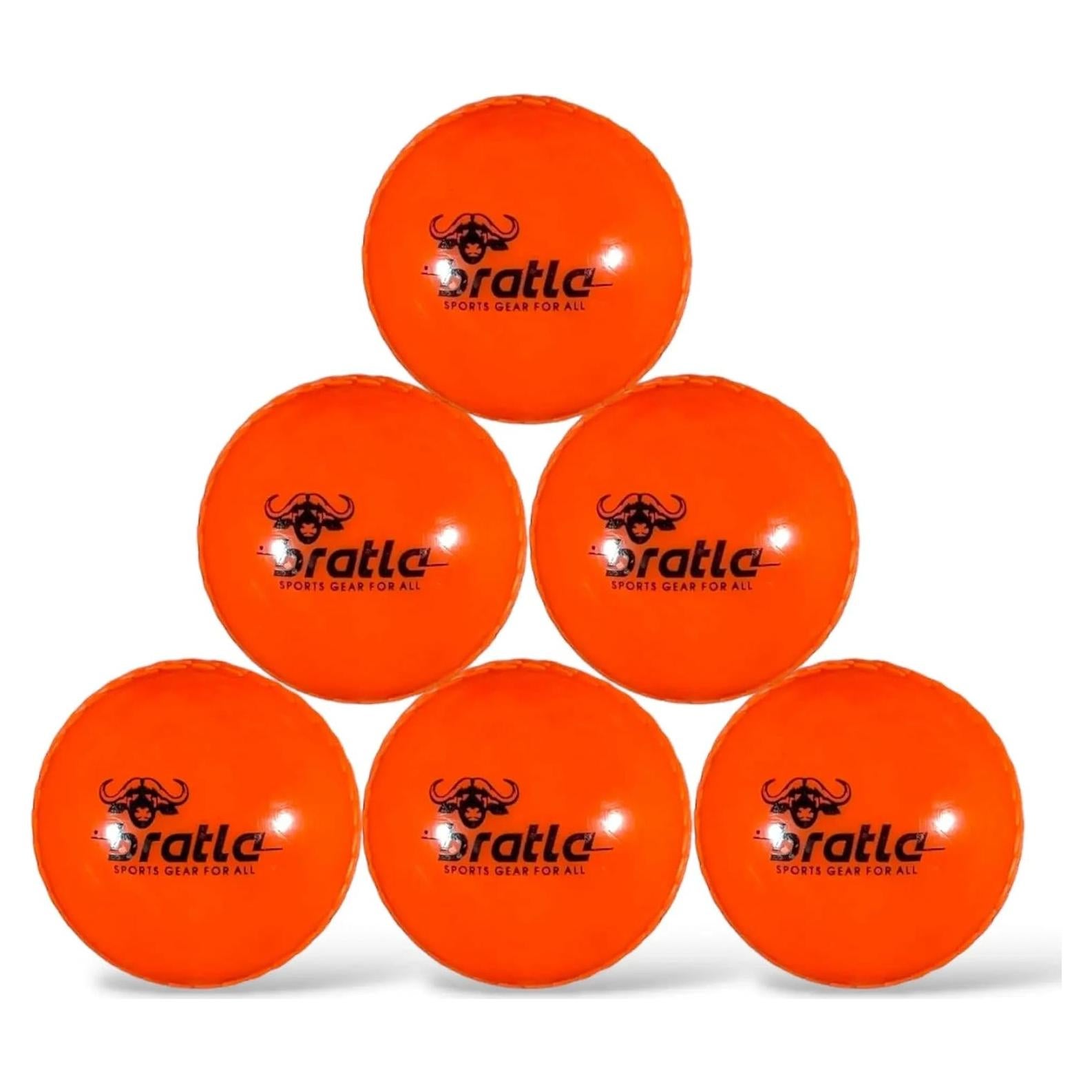 Pelotas de Cricket Wind Bratla - Paquete de 6 Suaves Naranja