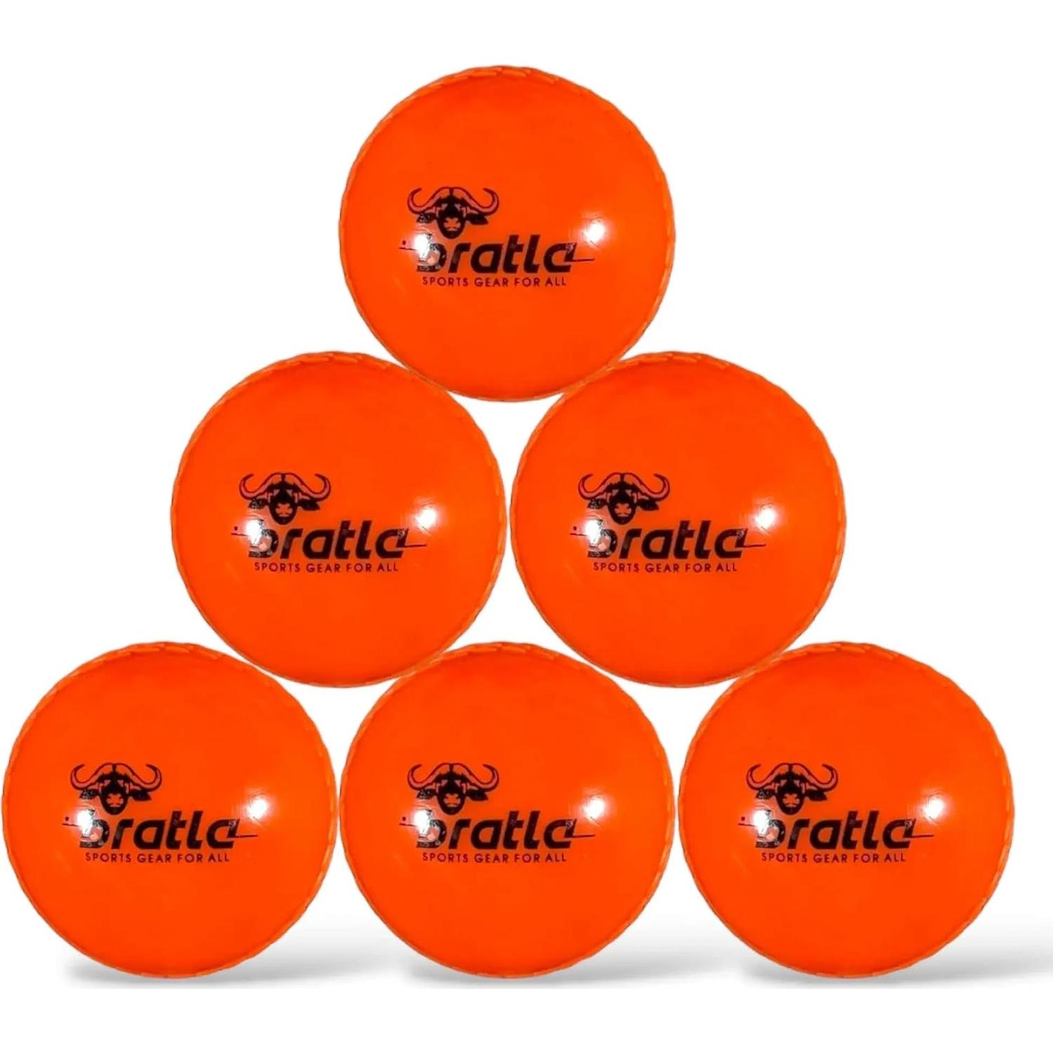 Pelotas de Cricket Wind Bratla - Paquete de 6 Suaves Naranja