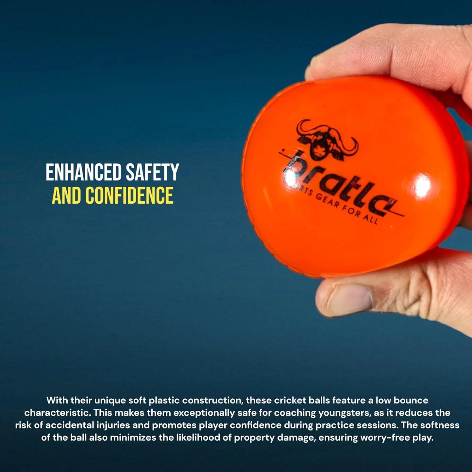 Pelotas de Cricket Wind Bratla - Paquete de 6 Suaves Naranja