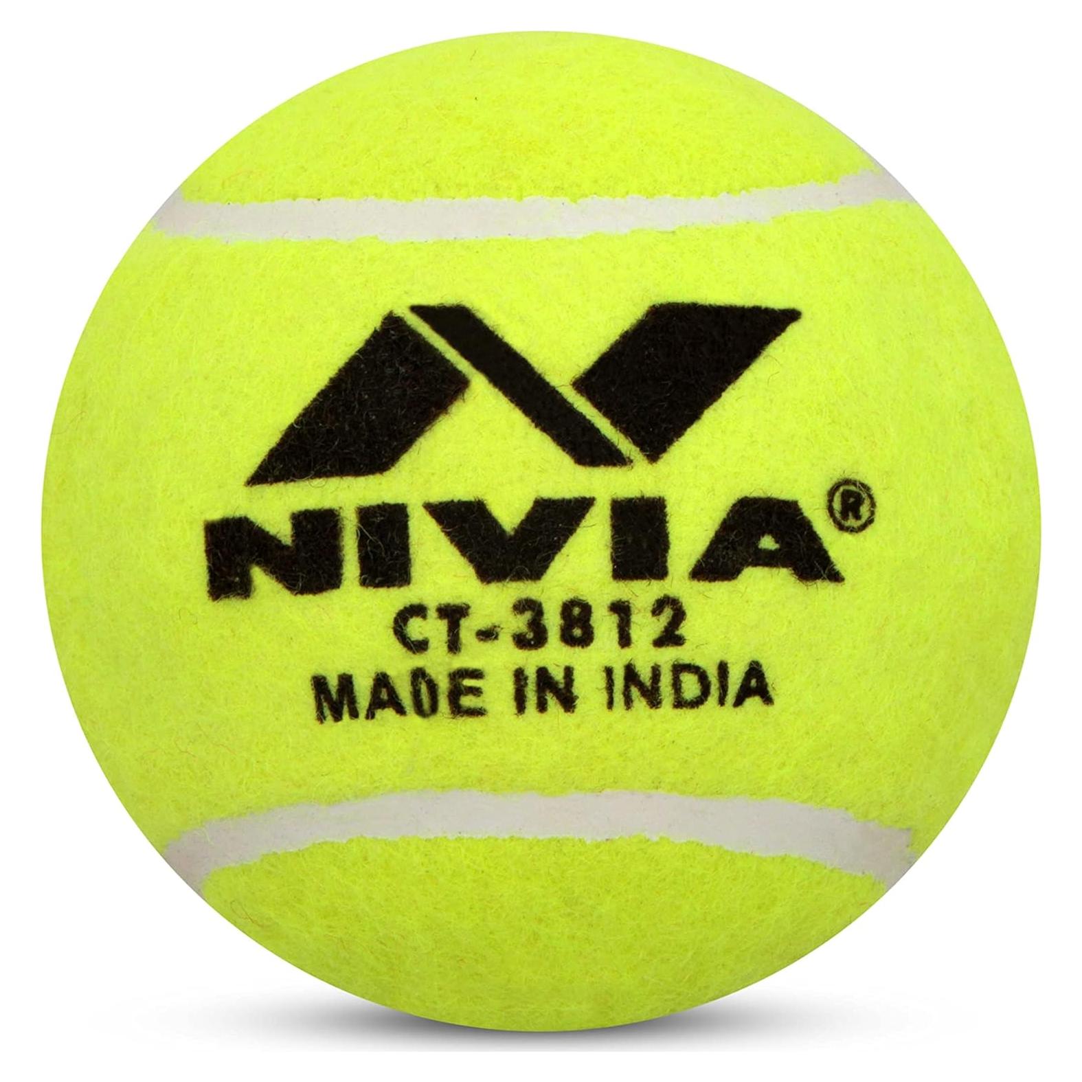Pelotas de Tenis de Cricket Nivia - Paquete de 12 Amarillo