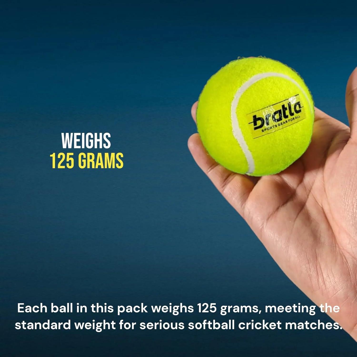 Pelotas de Cricket de Tenis Pesada Bratla - Paquete de 6