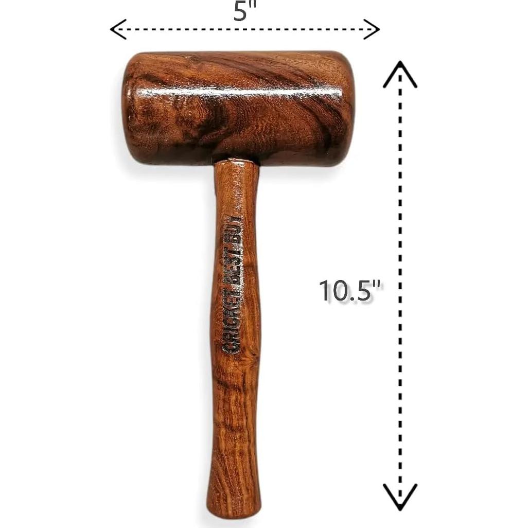 Mazo de Cricket Bratla Deluxe de Madera - 454g, Mango Corto