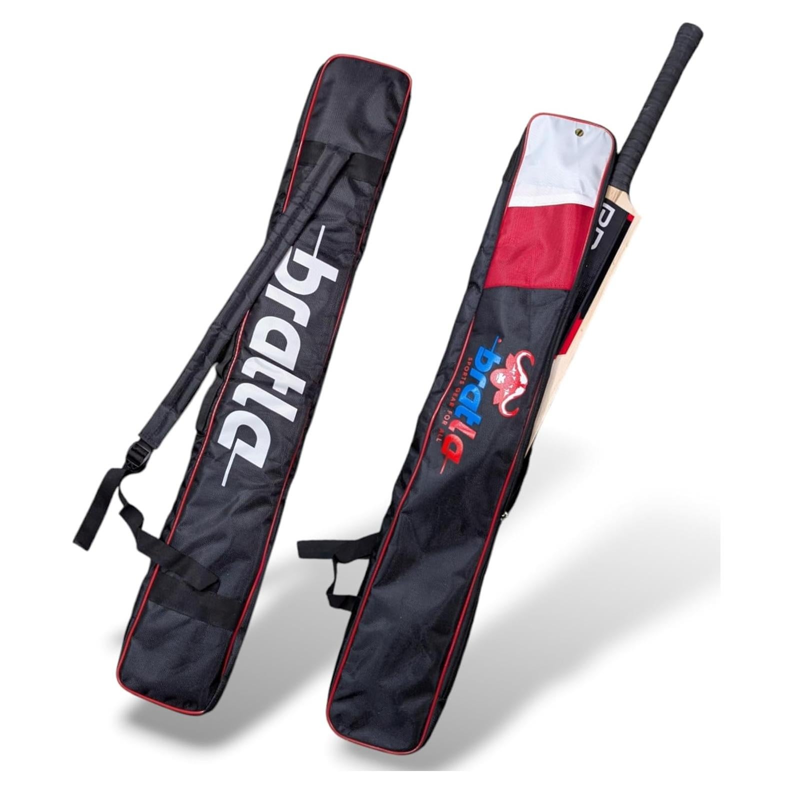 Funda de Bate de Cricket Bratla Pro Acolchada Negro/Rojo