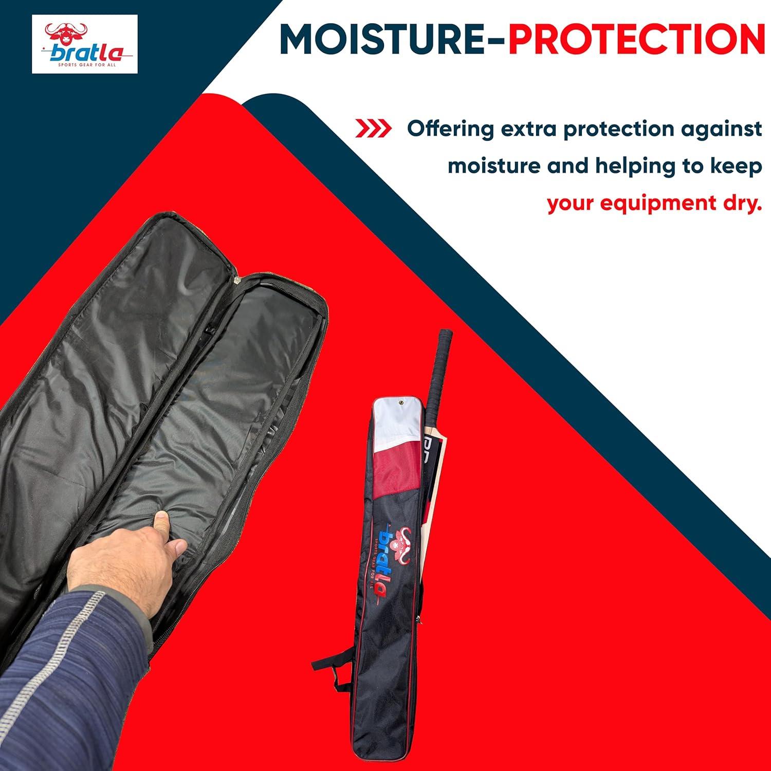 Funda de Bate de Cricket Bratla Pro Acolchada Negro/Rojo