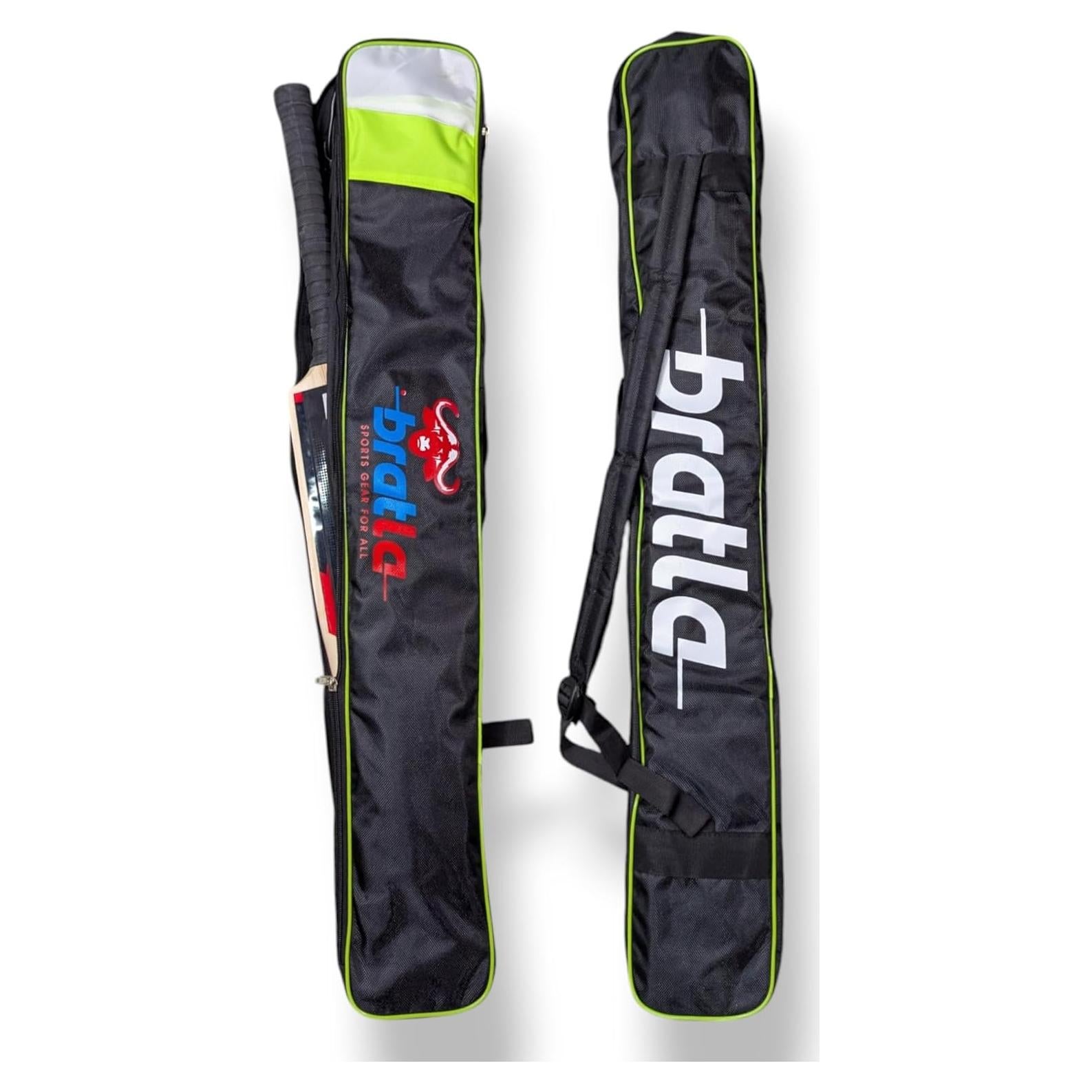 Funda de Bate de Cricket Bratla Pro Acolchada Negro/Verde