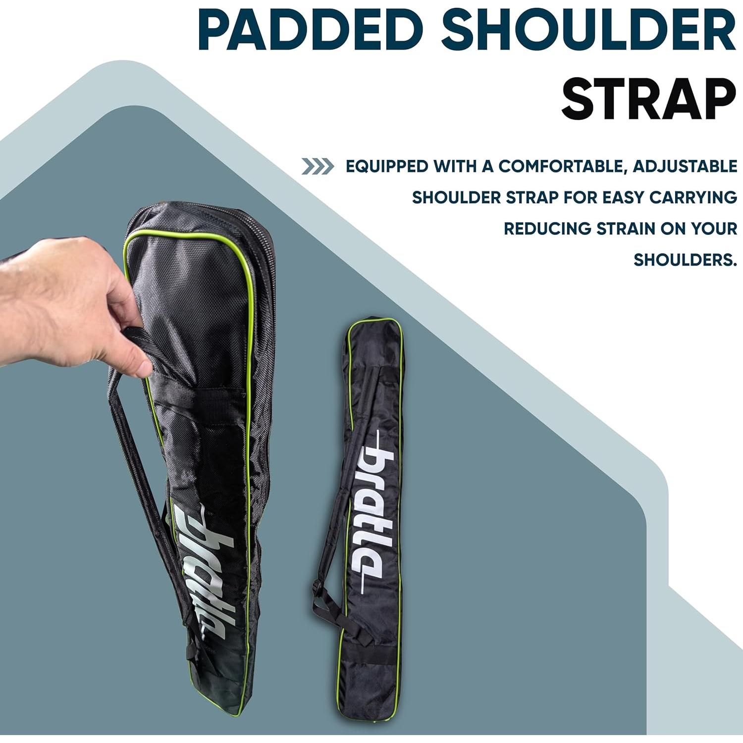 Funda de Bate de Cricket Bratla Pro Acolchada Negro/Verde