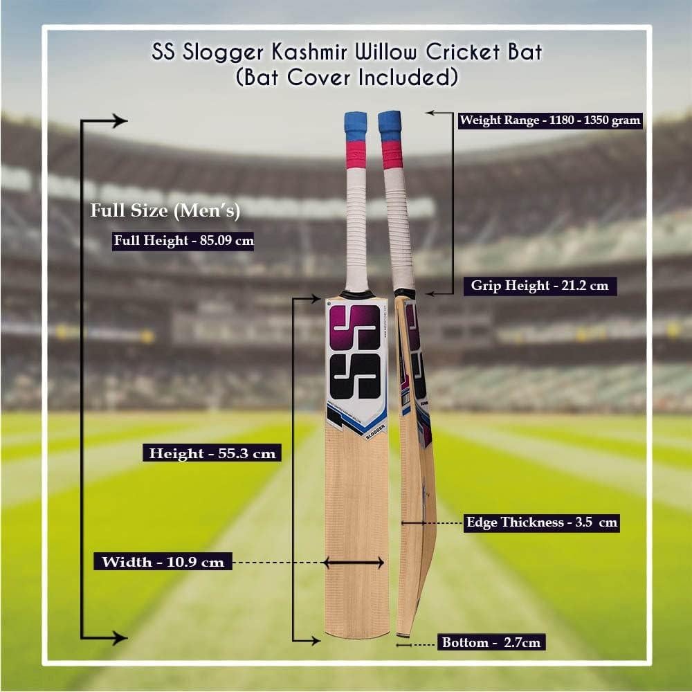 Bate de Críquet SS Slogger Sauce de Cachemira con Funda