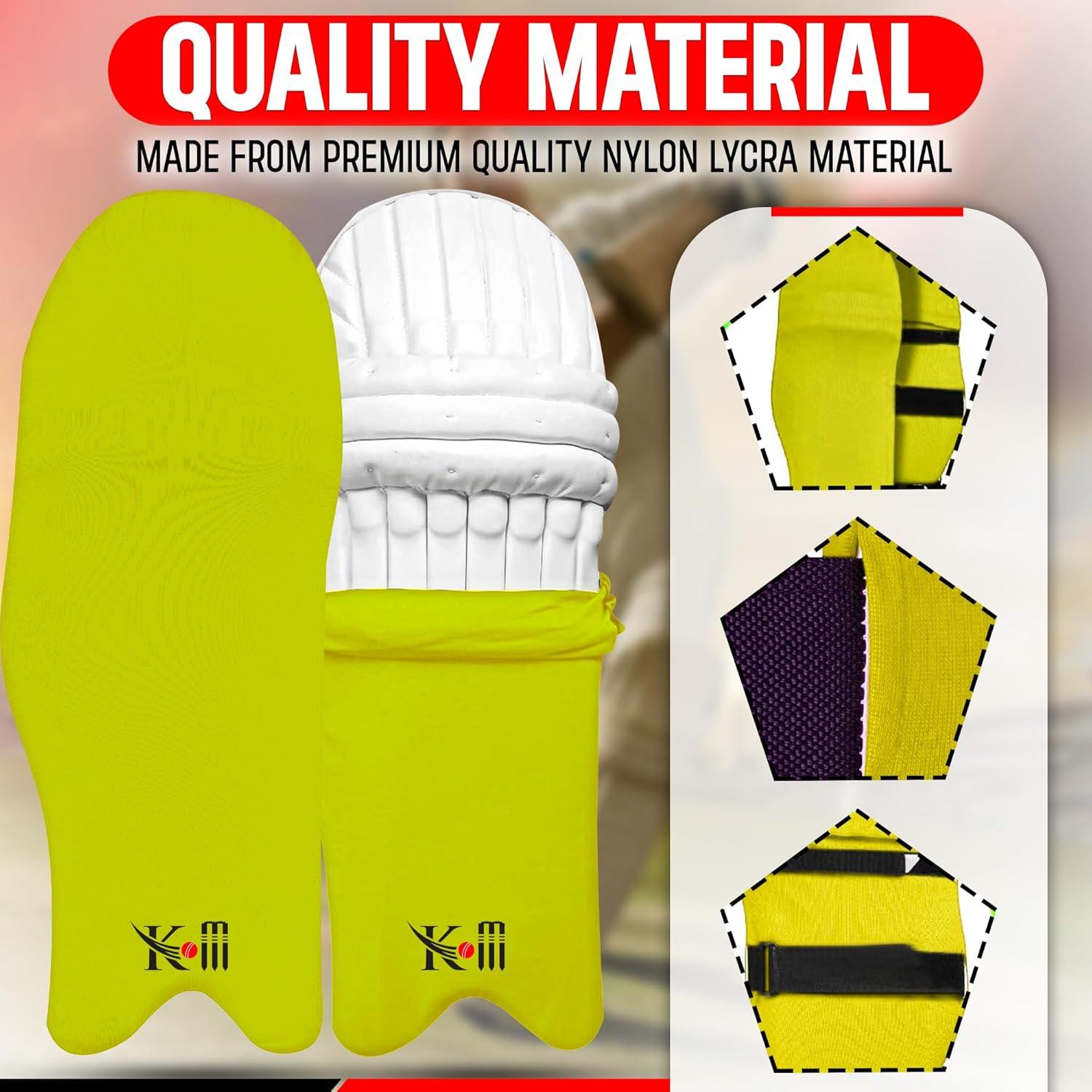 Cubiertas para almohadillas de bateo de cricket KM SPORTS - Impermeables y elásticas - Talla única