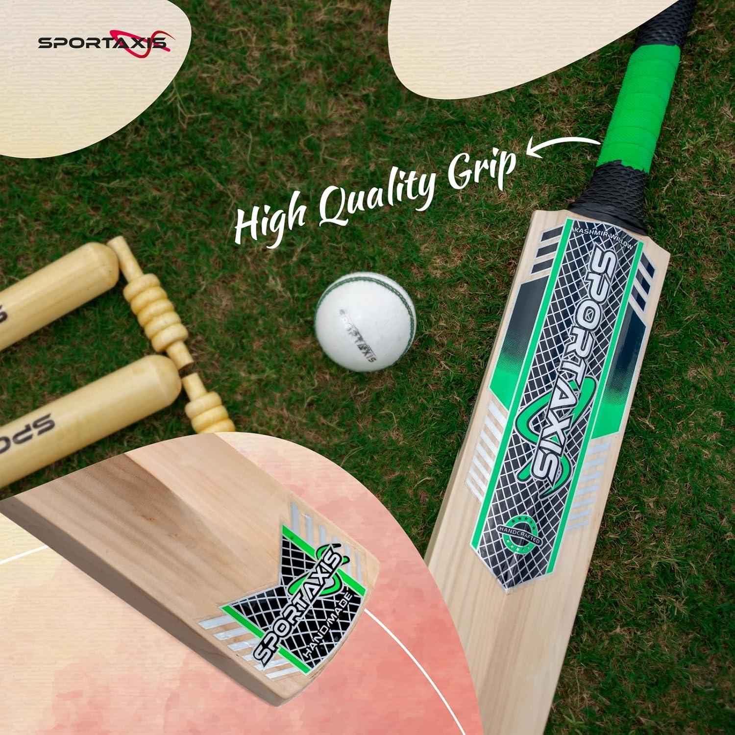 Bate de Cricket Kashmir Willow SPORTAXIS 85cm con Agarre de Goma