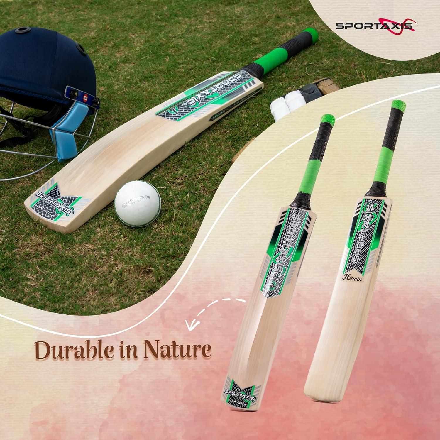 Bate de Cricket Kashmir Willow SPORTAXIS 85cm con Agarre de Goma