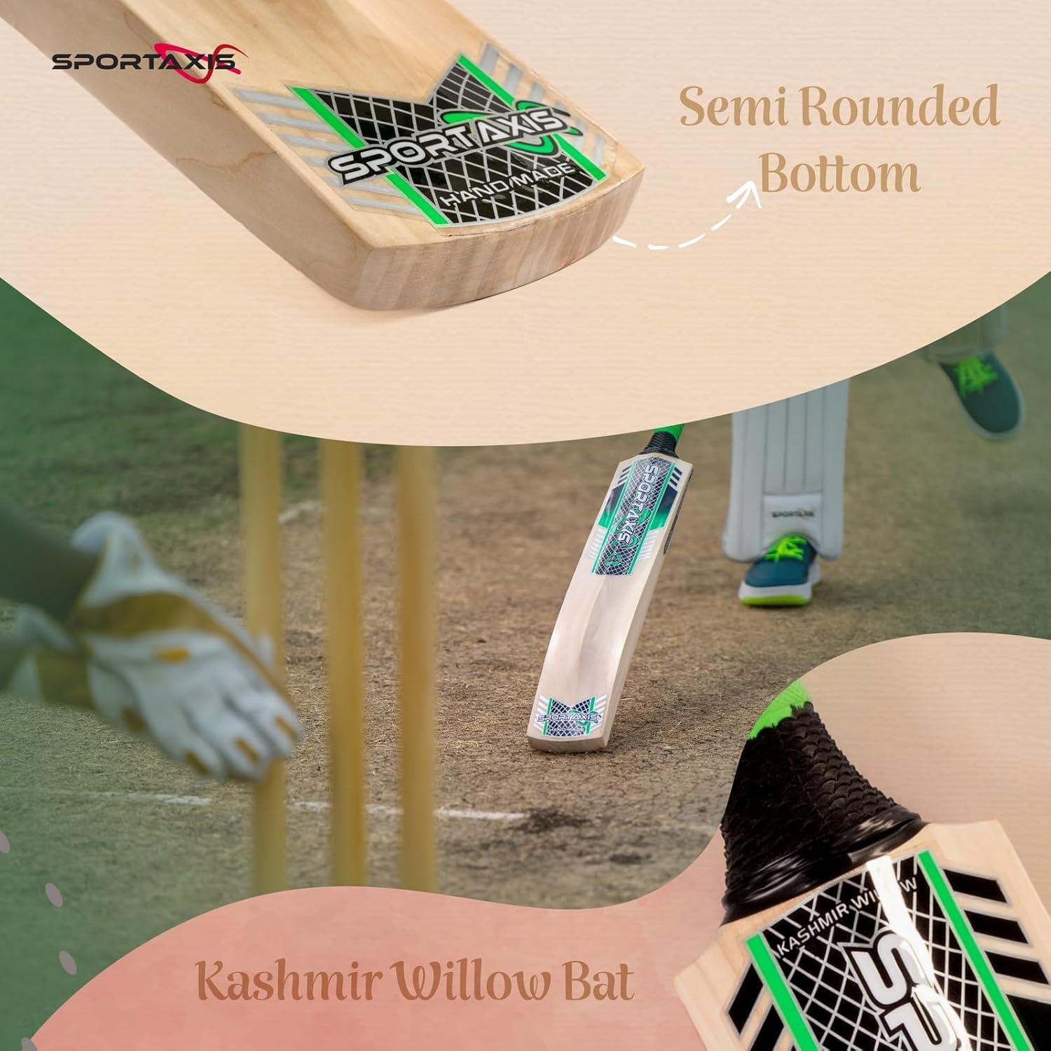 Bate de Cricket Kashmir Willow SPORTAXIS 85cm con Agarre de Goma