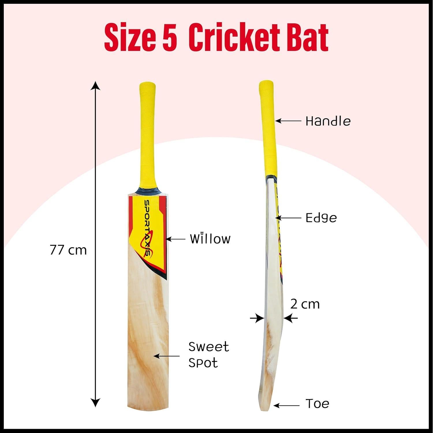 Set de Cricket de Madera SPORTAXIS con Bate, 2 Pelotas y Bolsa