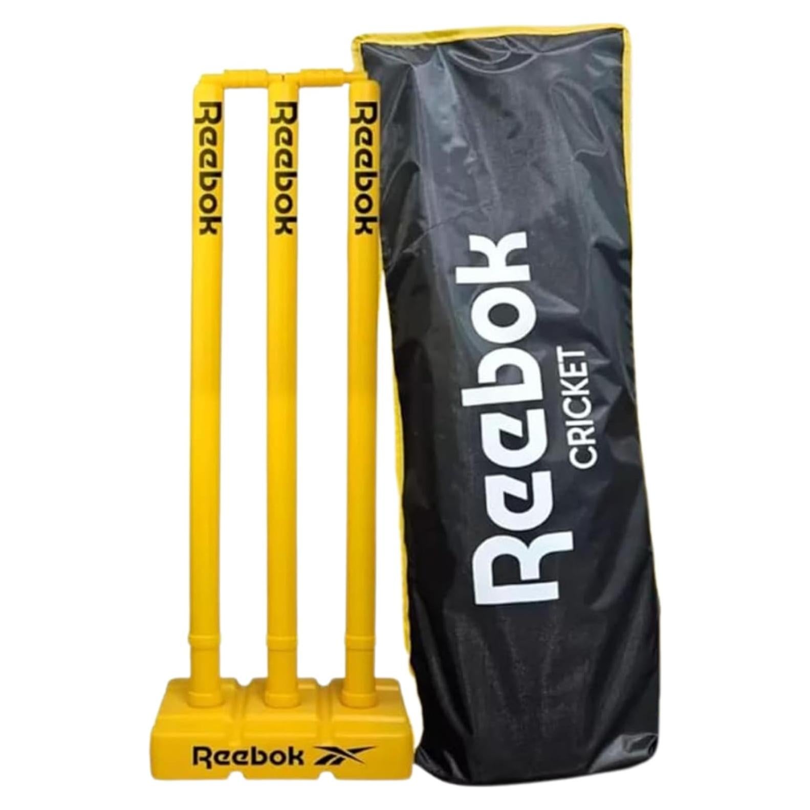 Conjunto de Estacas de Cricket Reebok 001 con Base Pesada y Bails