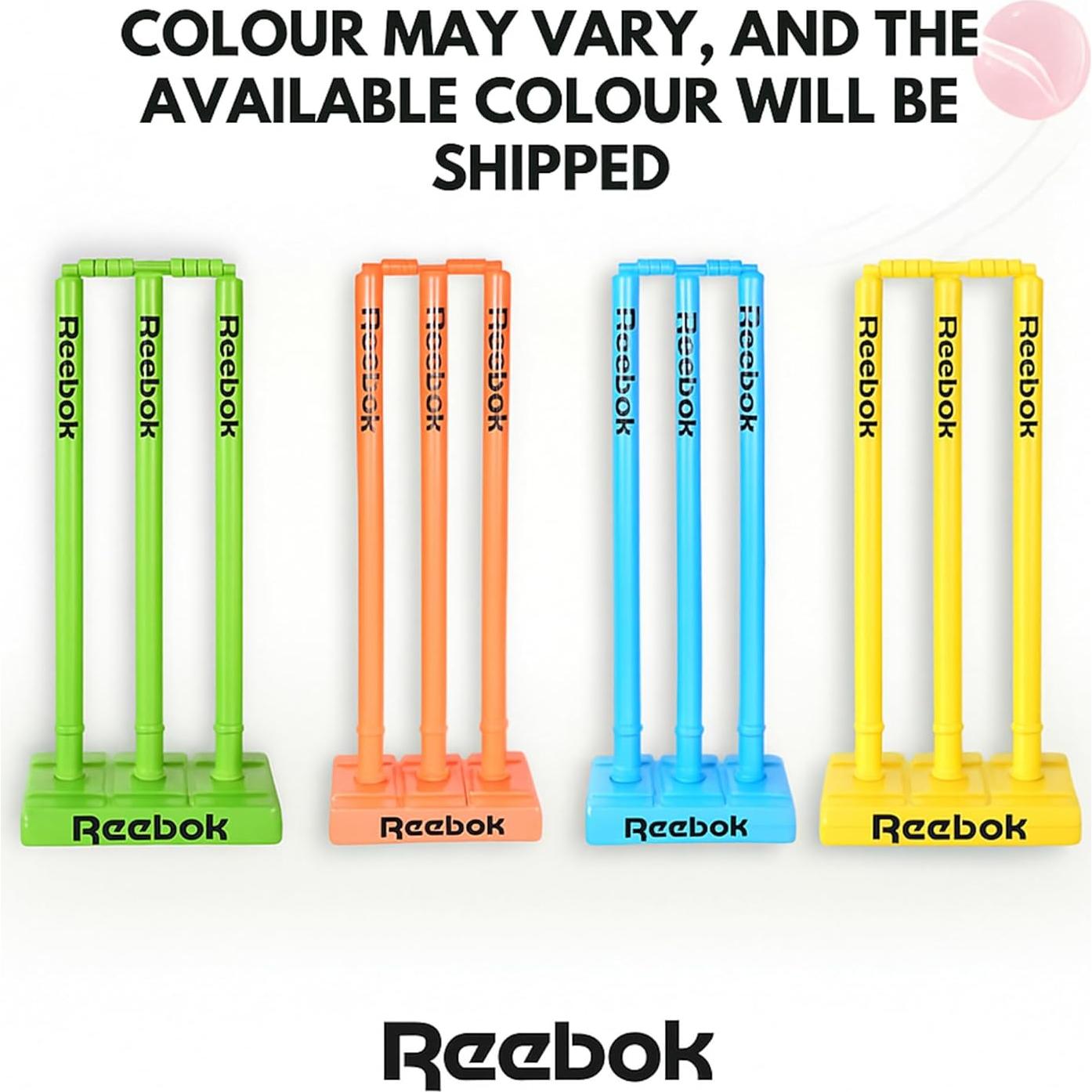 Conjunto de Estacas de Cricket Reebok 001 con Base Pesada y Bails