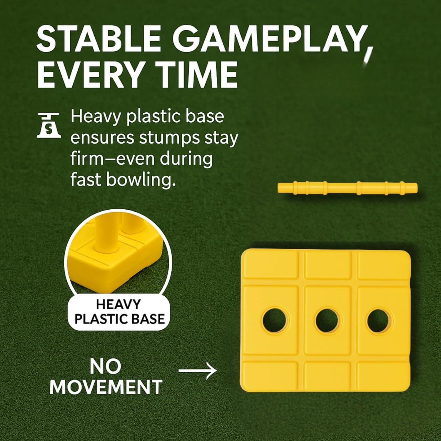 Conjunto de Estacas de Cricket Reebok 001 con Base Pesada y Bails