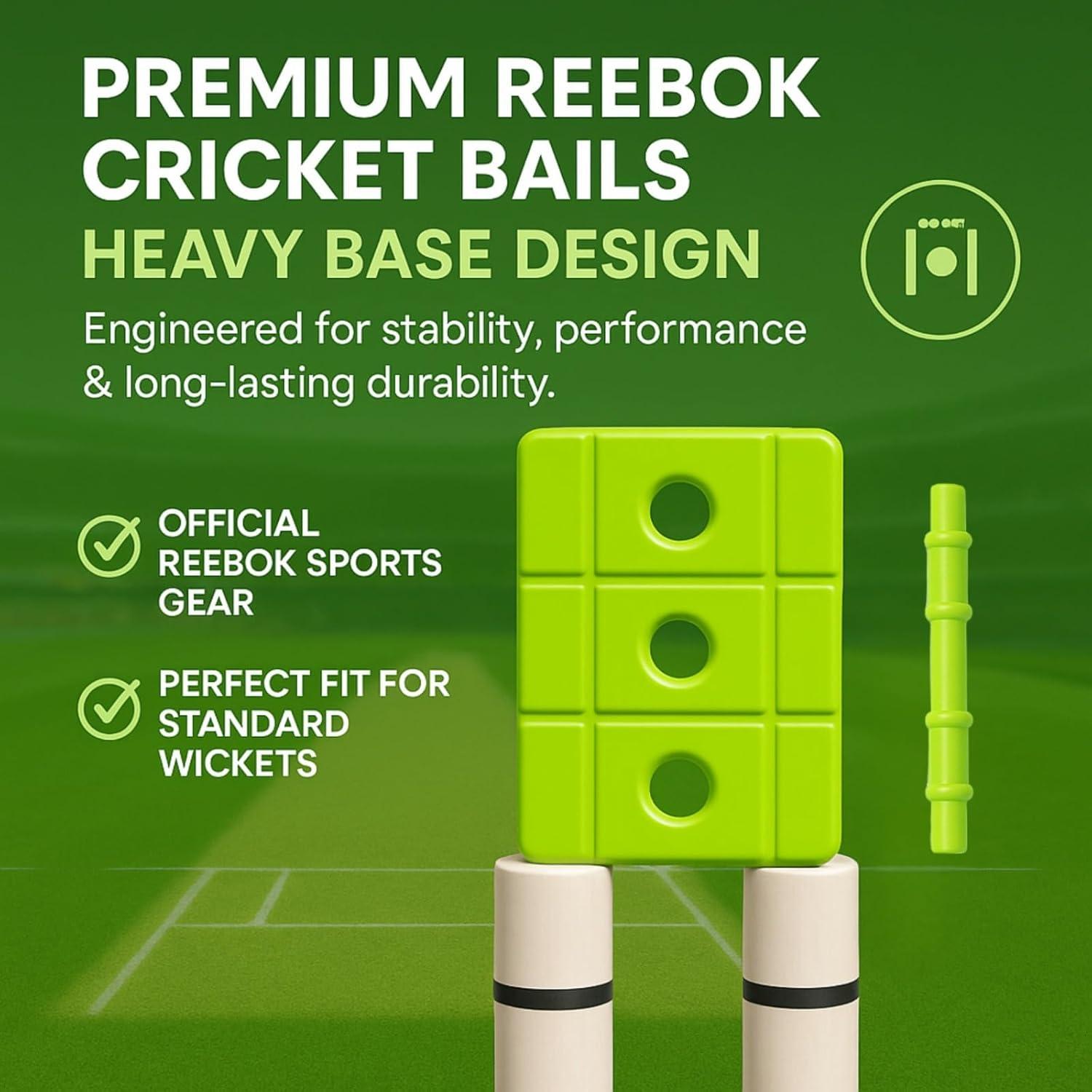 Conjunto de Estacas de Cricket Reebok 001 con Base Pesada y Bails