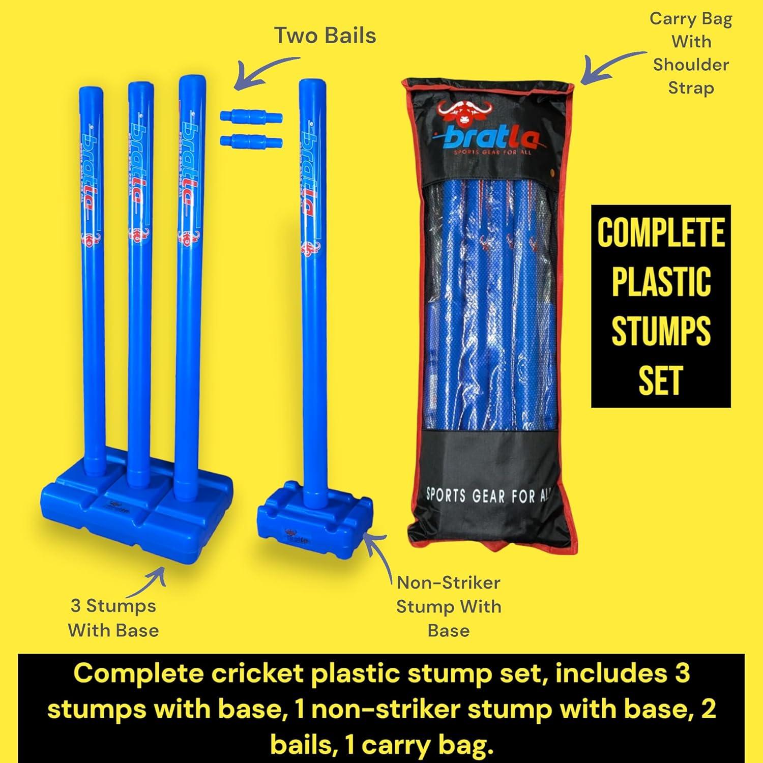 Tacos de Cricket Bratla Wicket Azul con Base Plástica 73.66 cm