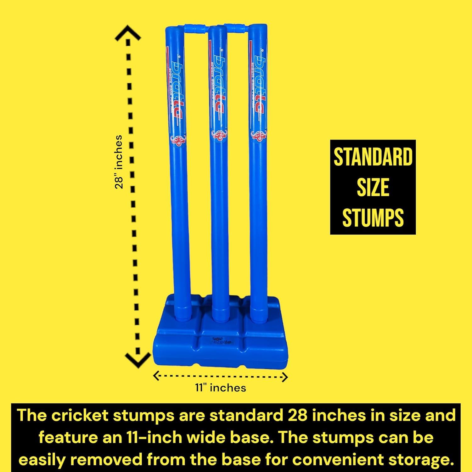 Tacos de Cricket Bratla Wicket Azul con Base Plástica 73.66 cm