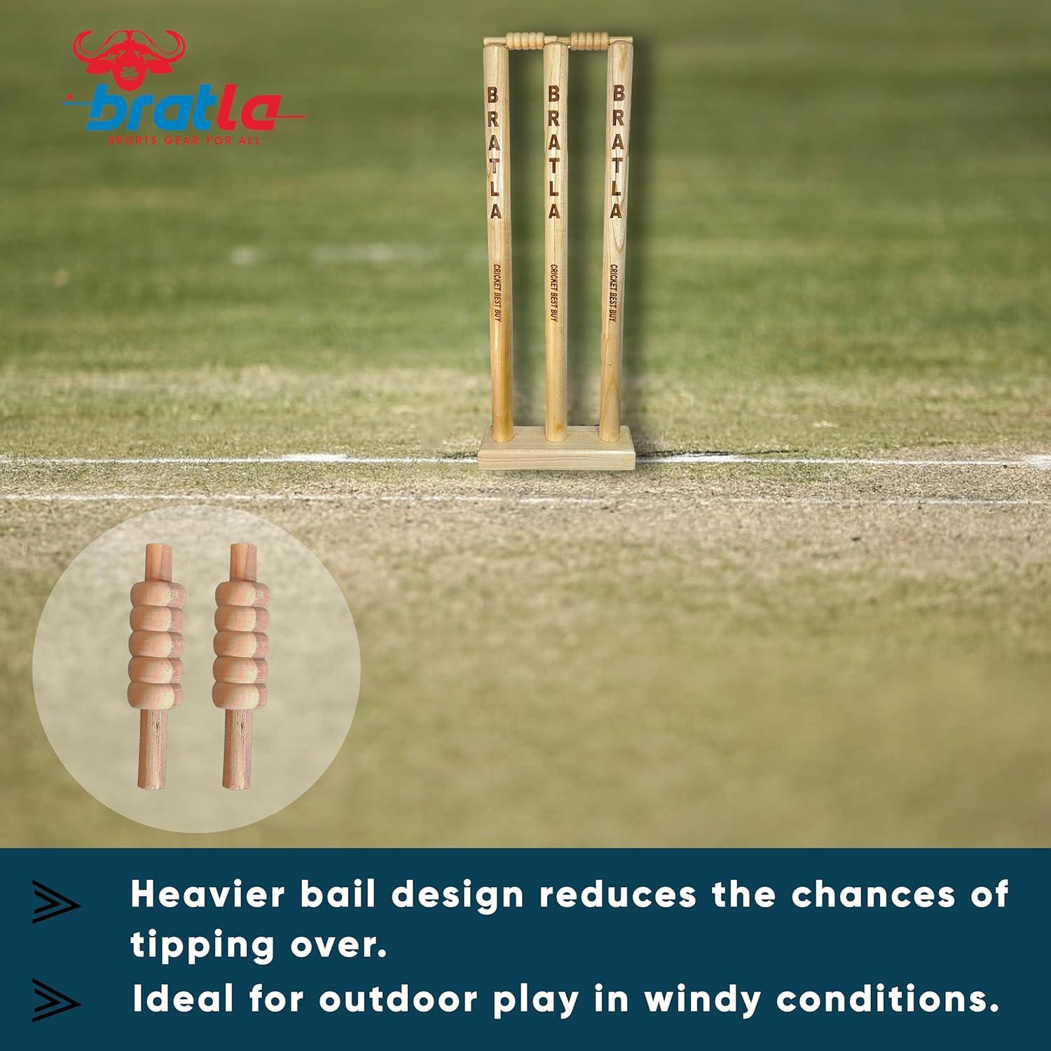 Bailes de Cricket Pesados Bratla Set de 4 Madera Duradera