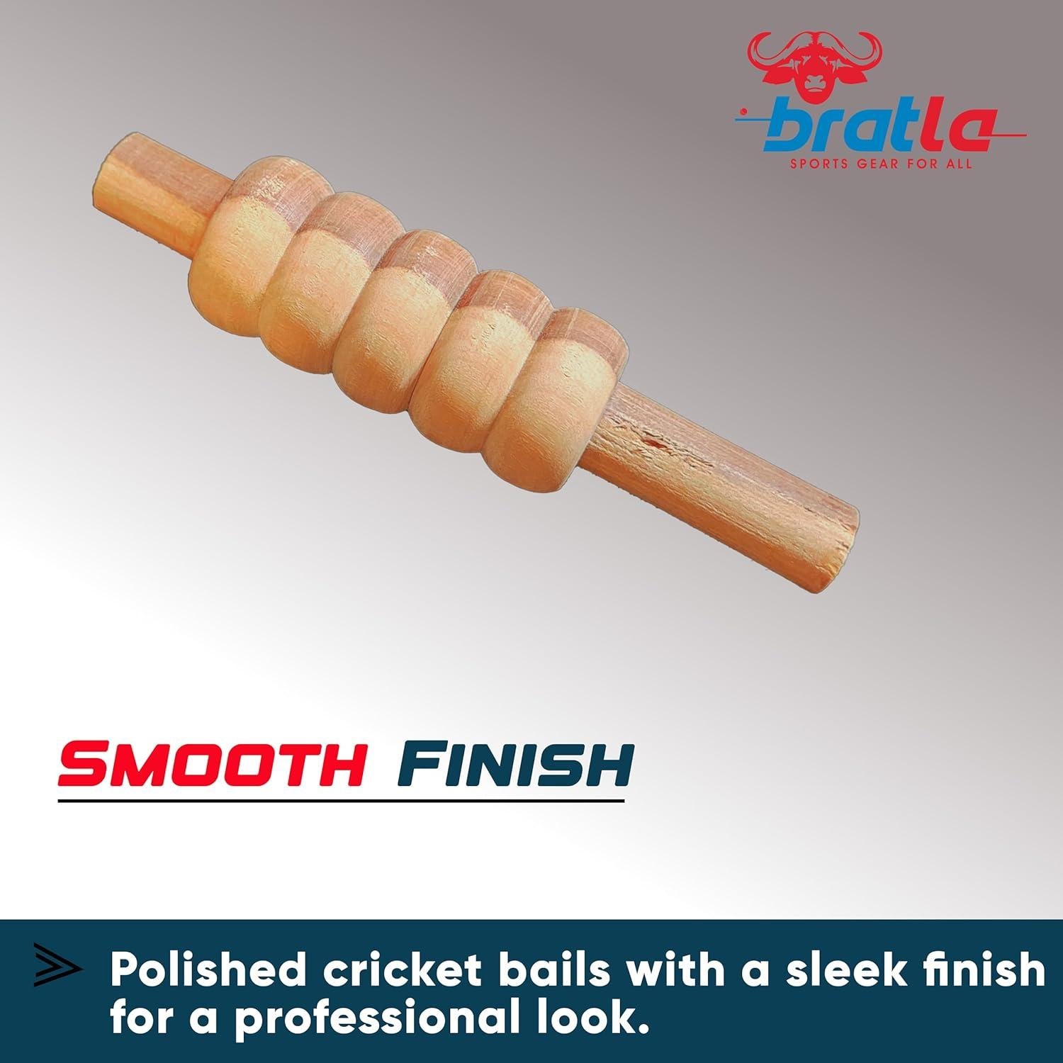 Bailes de Cricket Pesados Bratla Set de 4 Madera Duradera