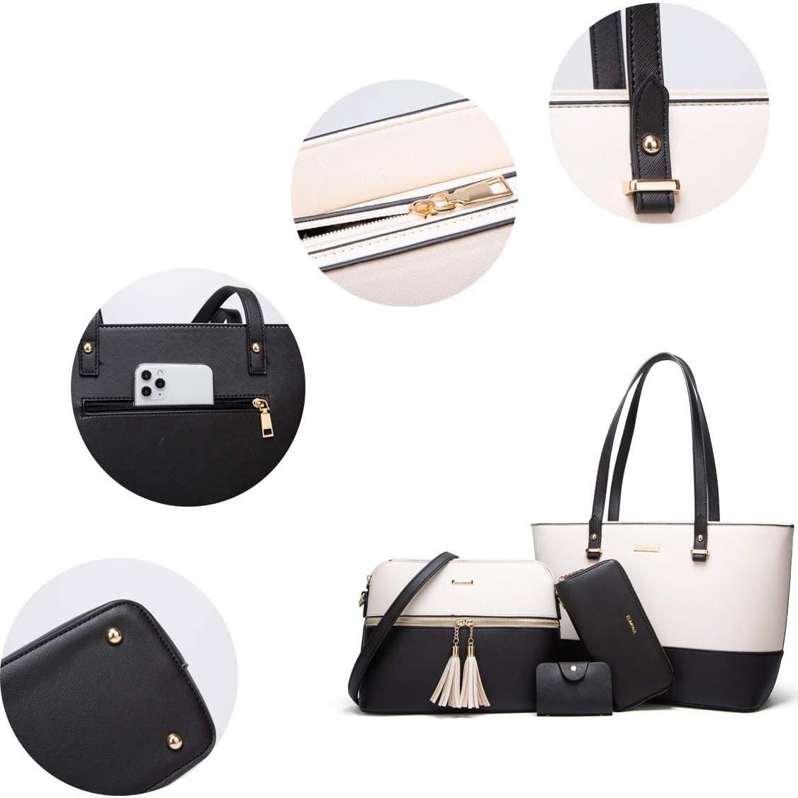 Conjunto de 4 Bolsos de Mano Lovematch Cuero Sintético