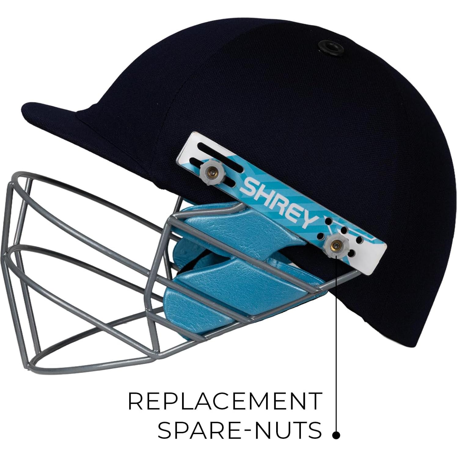 Tuercas para Casco de Cricket Shrey Gris Estándar