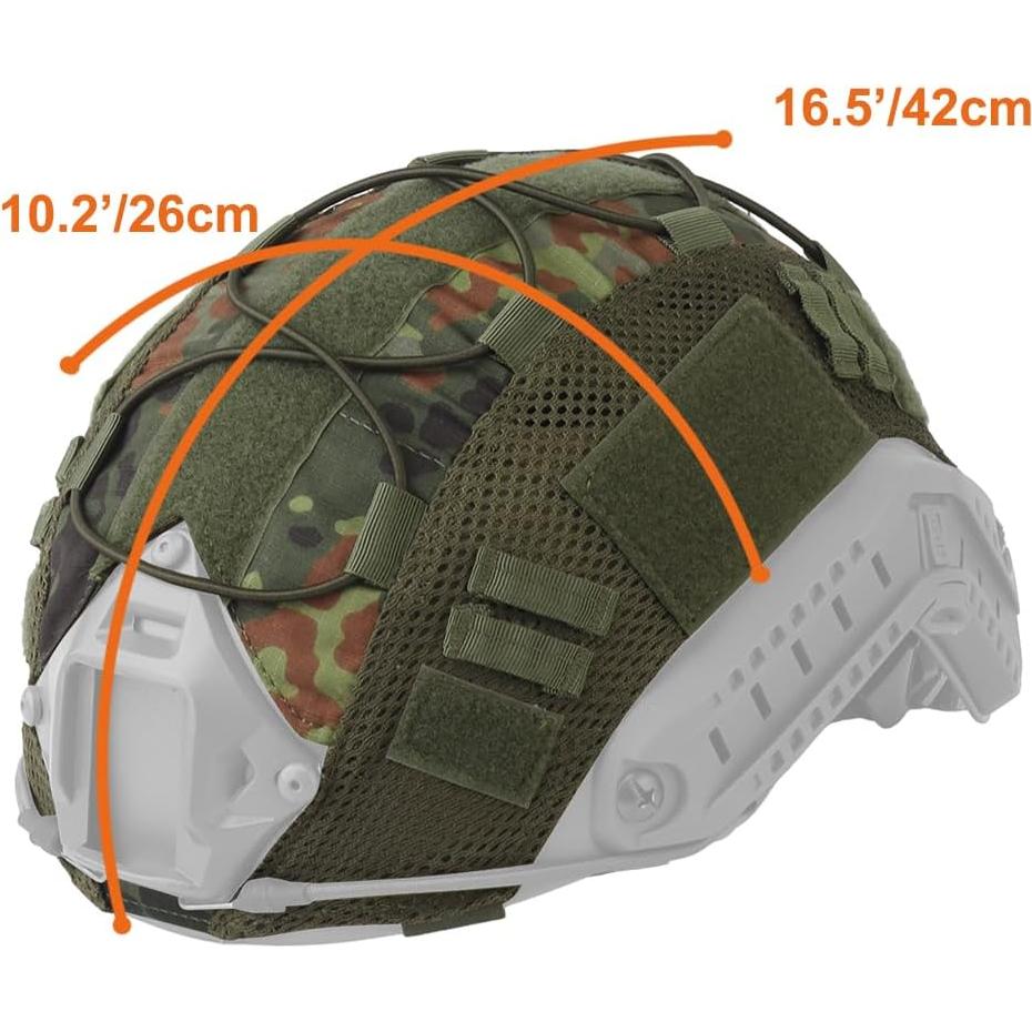 Cubierta de Casco Táctico GHILEO Camuflada Nylon 25.9x42 cm