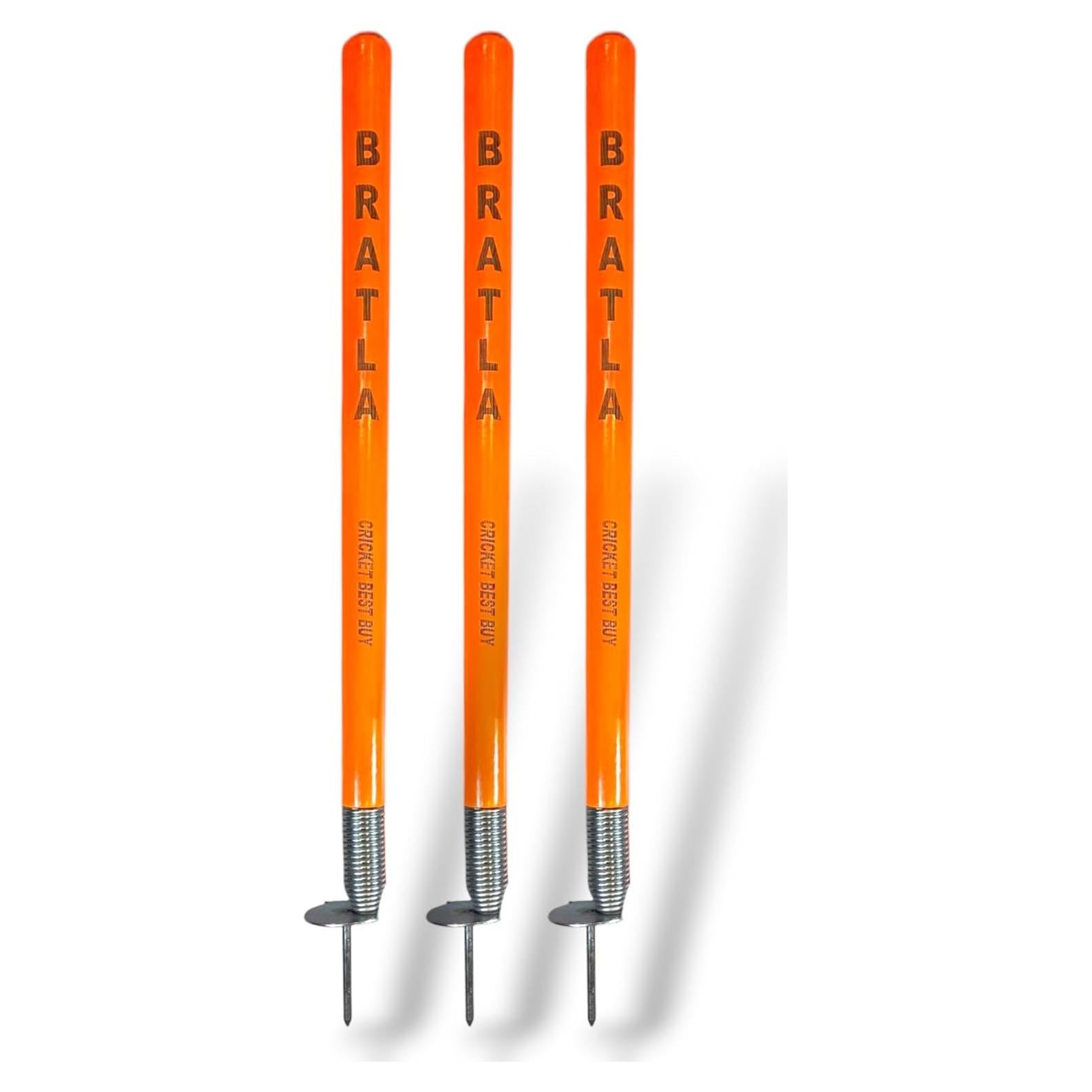 Estaca de Objetivo de Cricket Bratla 71 cm Set de 3 Naranja