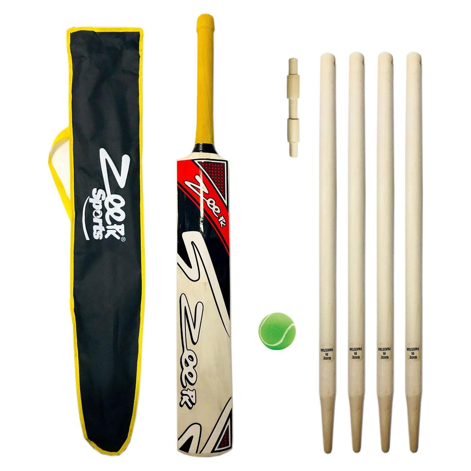Kit de Cricket Junior Zeepk Sports con Bate de Sauce de 76.2 cm