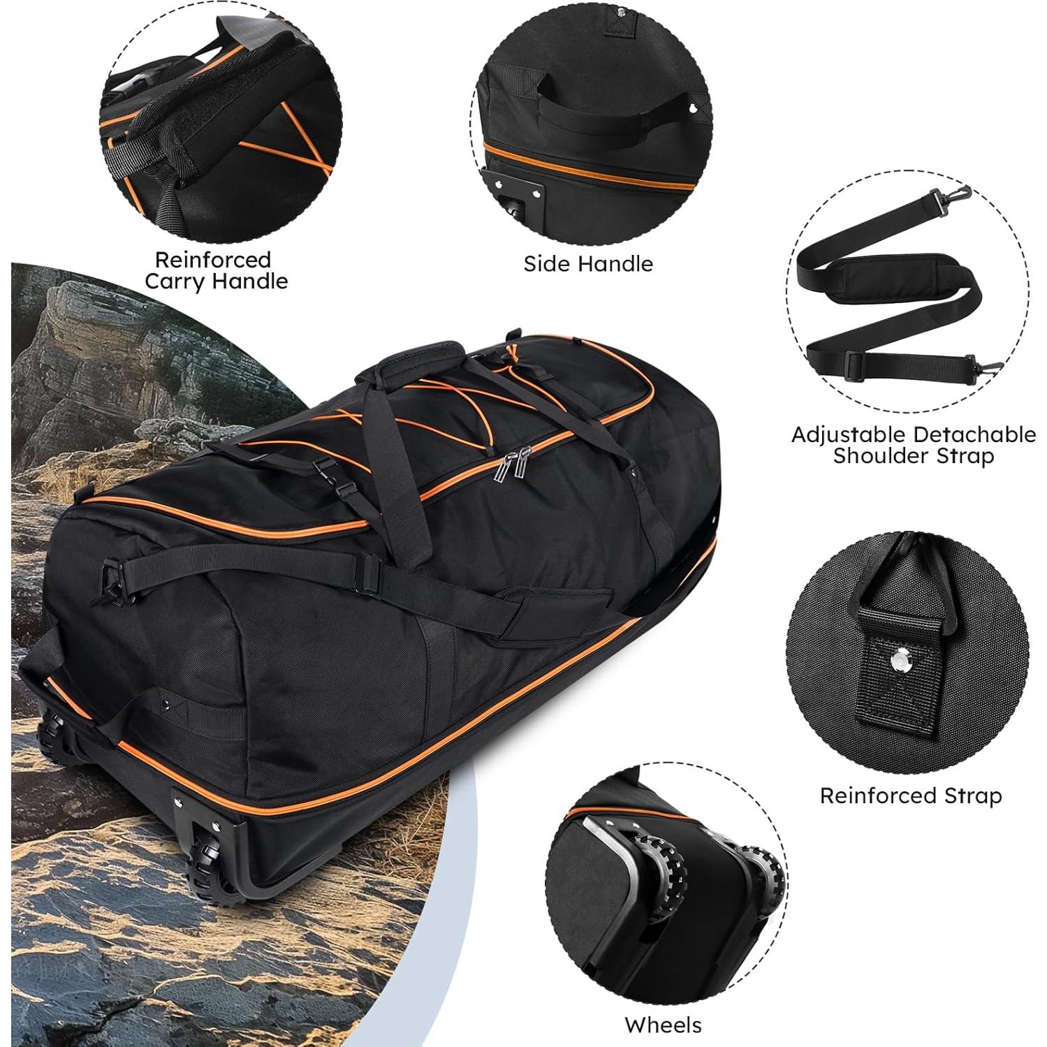 Bolsa de viaje Oxford 140L Vrtisa con ruedas y compartimentos