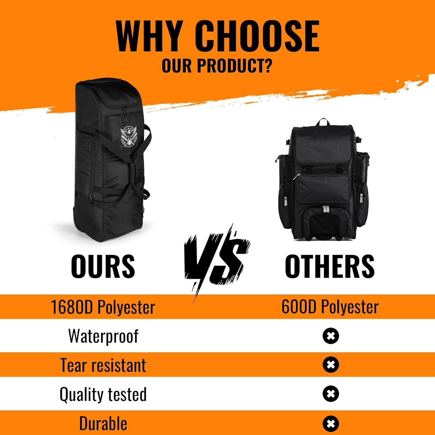 Bolsa de Béisbol Rodante Fiorenzo Presa con Compartimentos