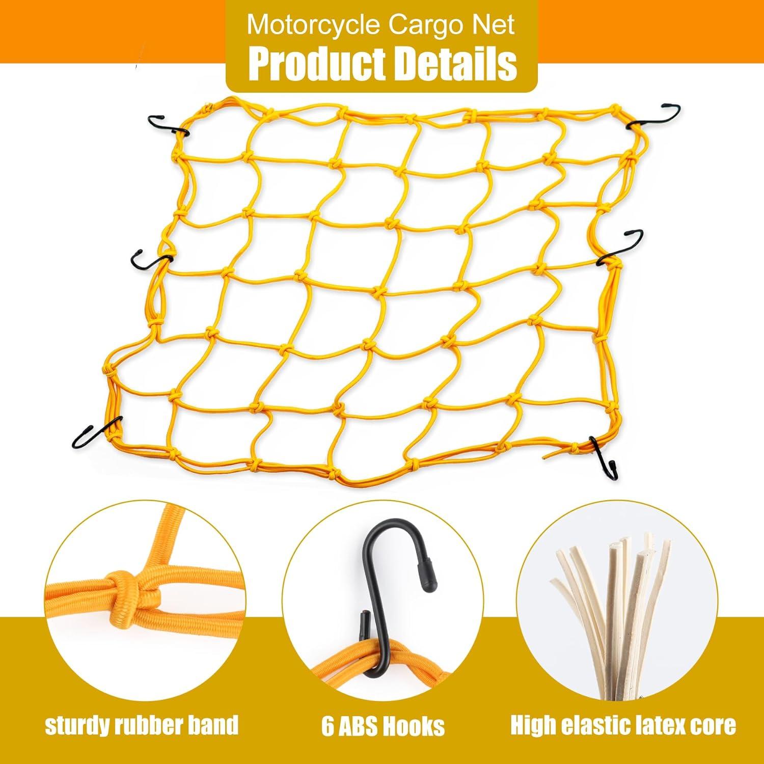 Red de Carga Elástica Amiss 38x38 cm con 6 Ganchos - Naranja